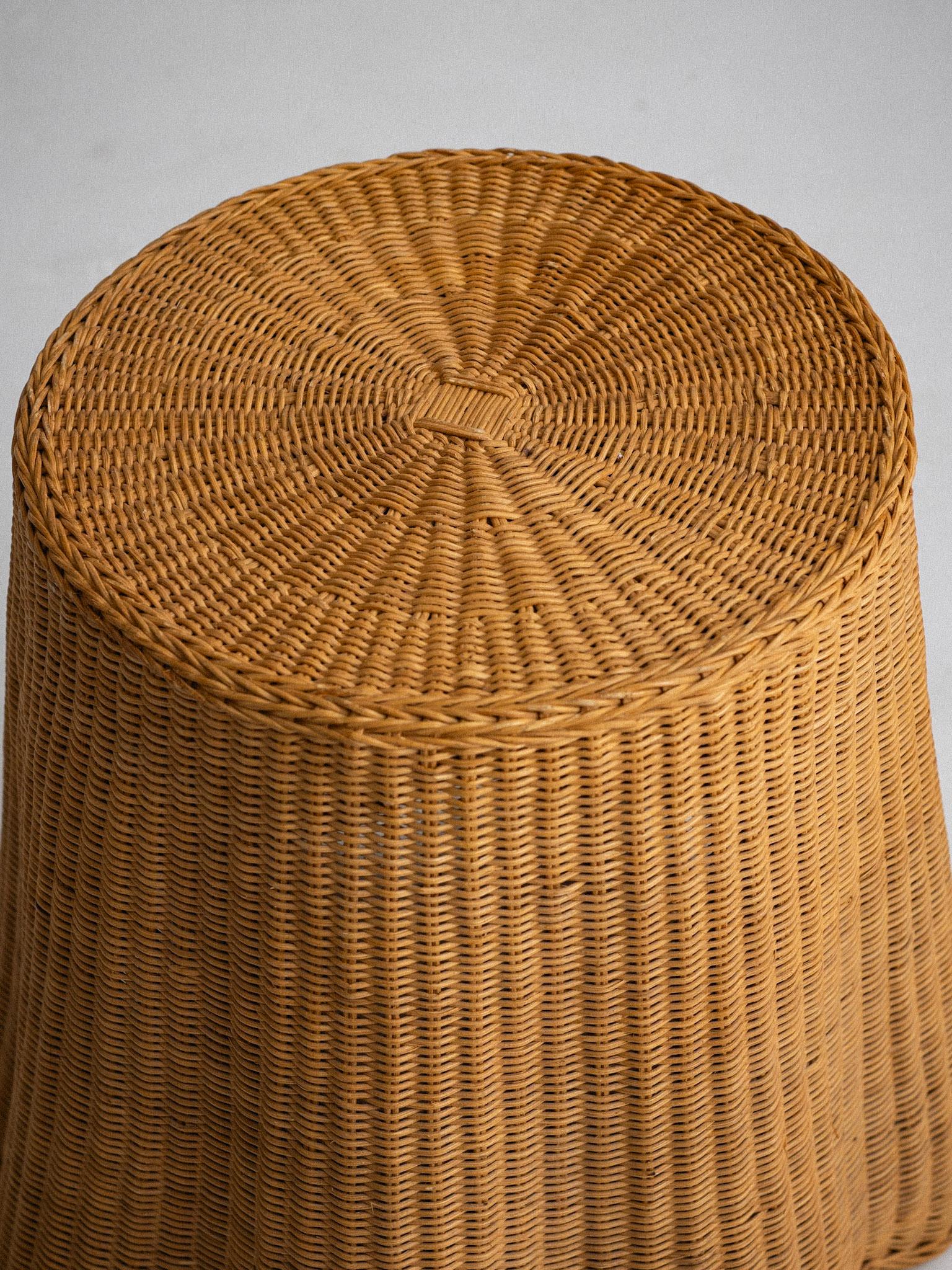 Wicker Trompe-l'Oeil Draped Side Table 1