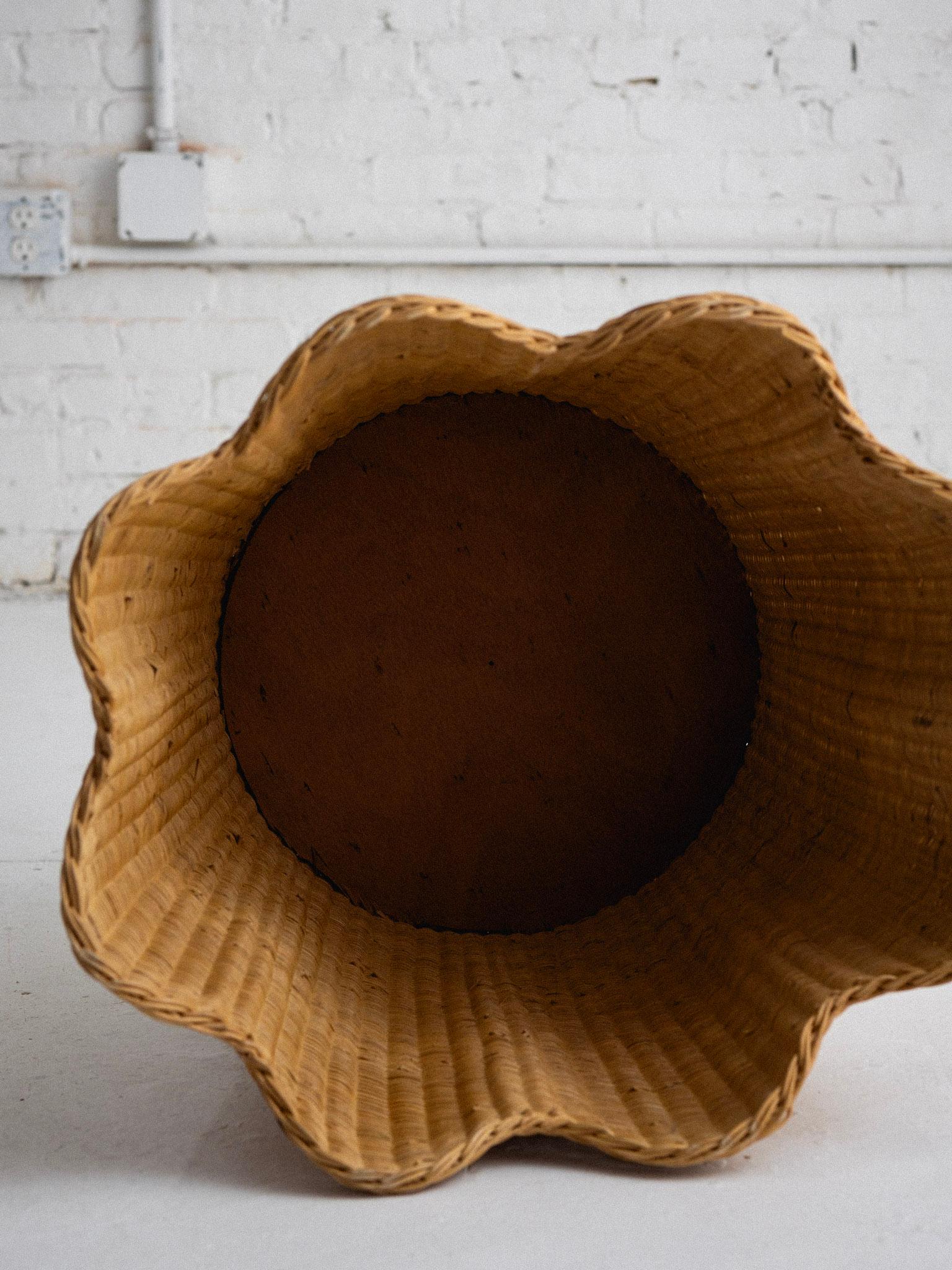 Wicker Trompe-l'Oeil Draped Side Table 2