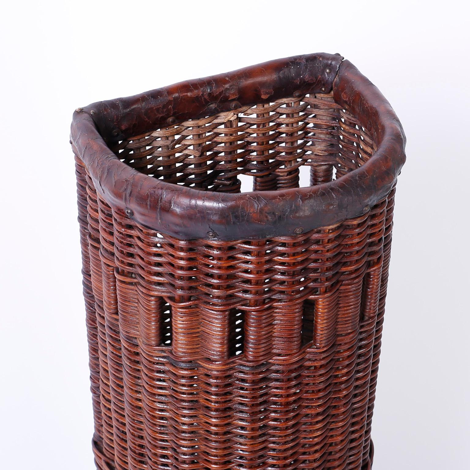 Wicker Umbrella or Cane Stand at 1stDibs wicker umbrella stand