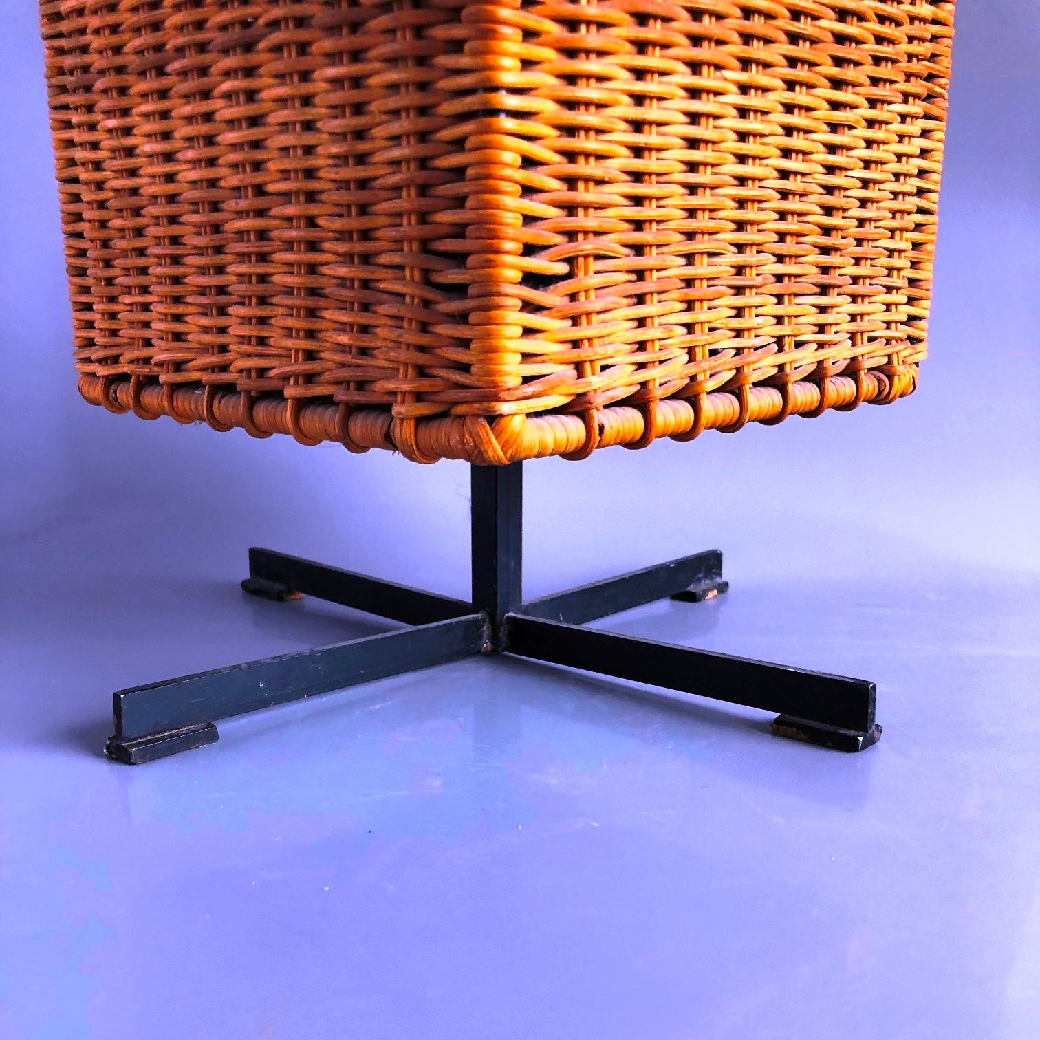 Mid-Century Modern Wicker Umbrella Stand, Hungary, 1970s For Sale