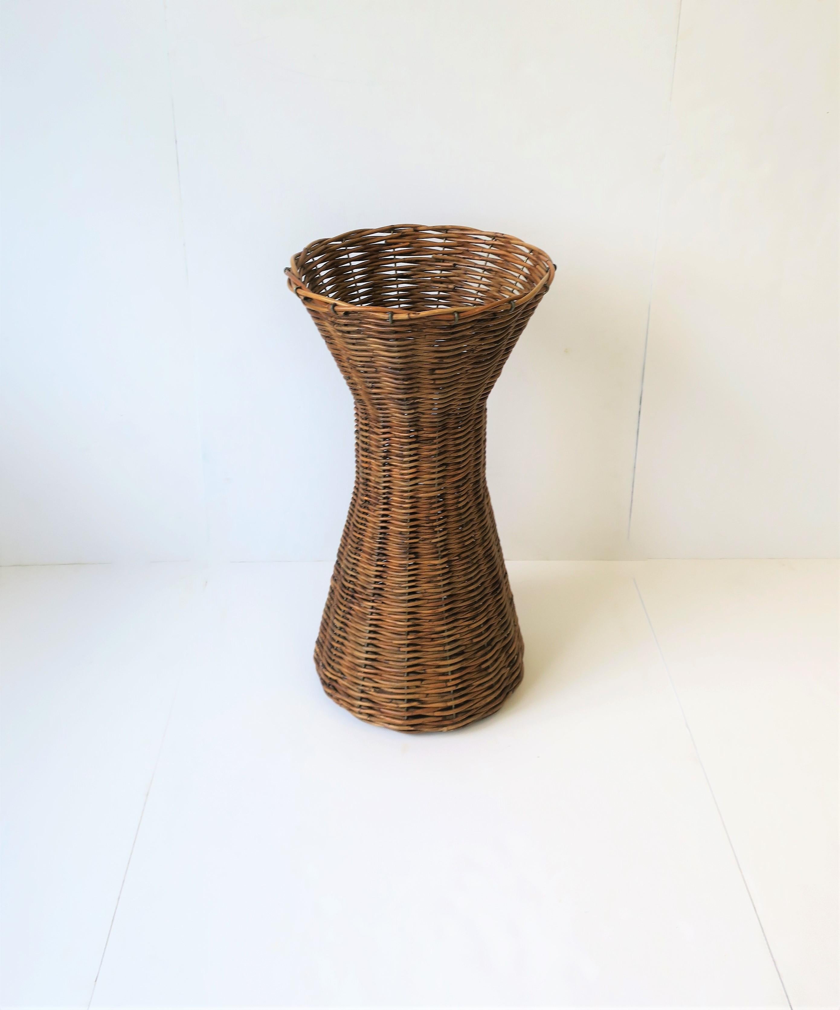 large wicker floor vase