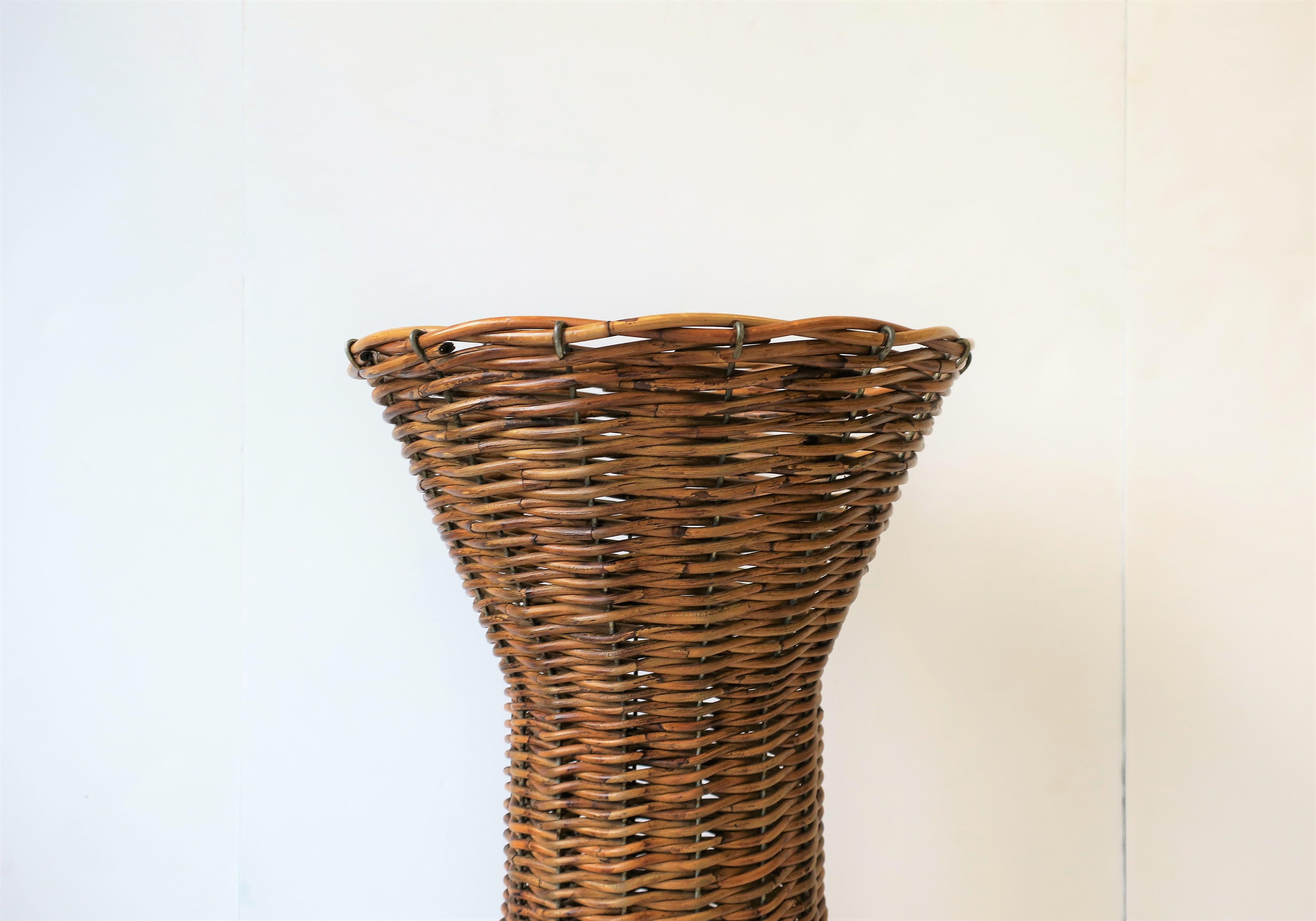 Contemporary Tall Wicker Vase or Vessel