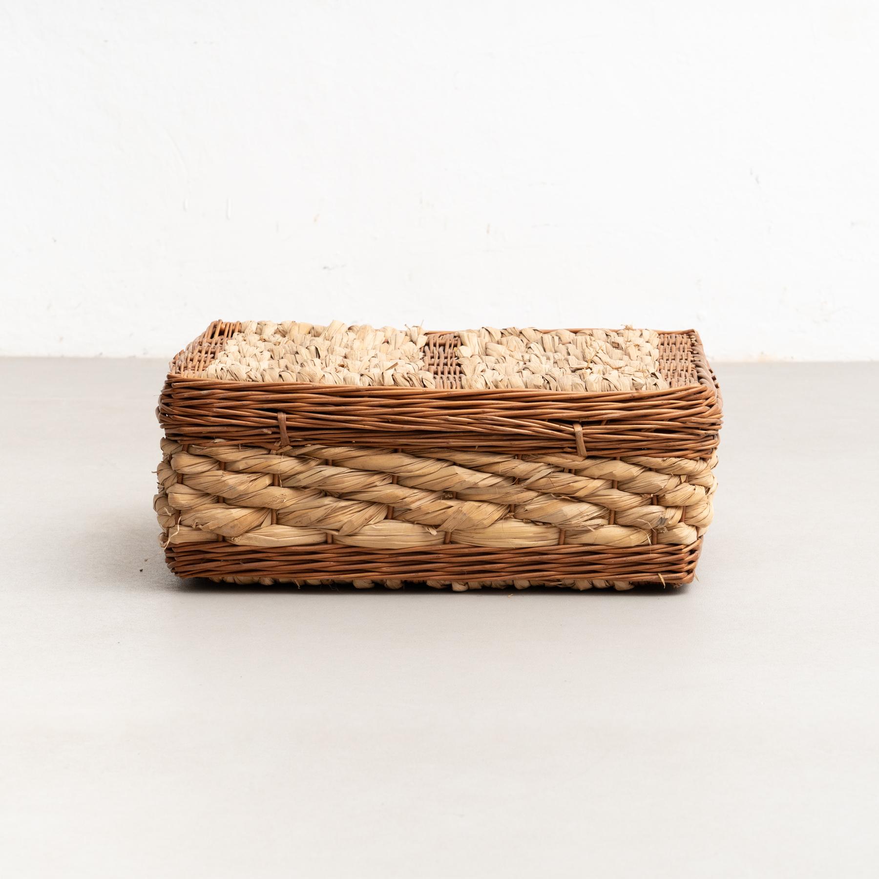 Mid-20th Century Wicker Vintage Case, circa 1940 For Sale