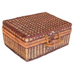 Wicker Vintage Picnic Case, Basket, circa 1940