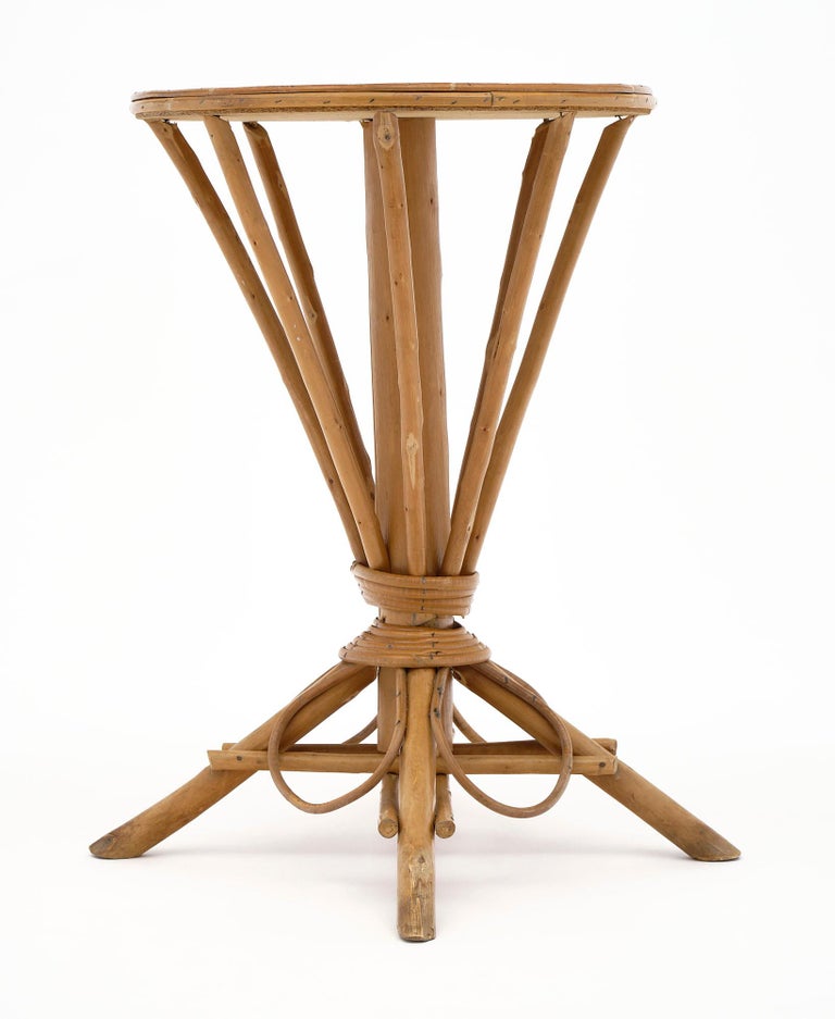 Wicker Vintage Side Table For Sale at 1stDibs