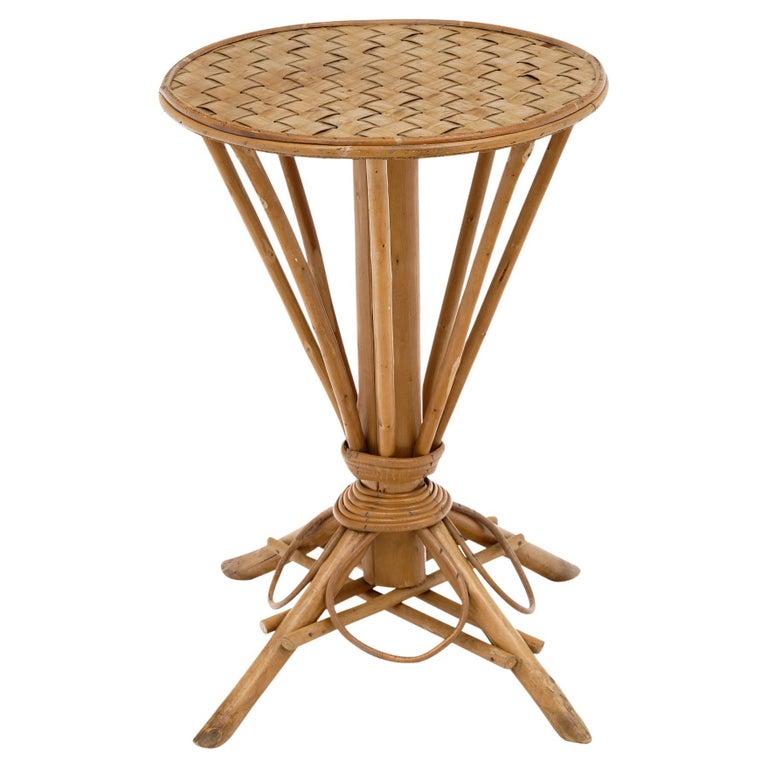 Wicker Vintage Side Table at 1stDibs