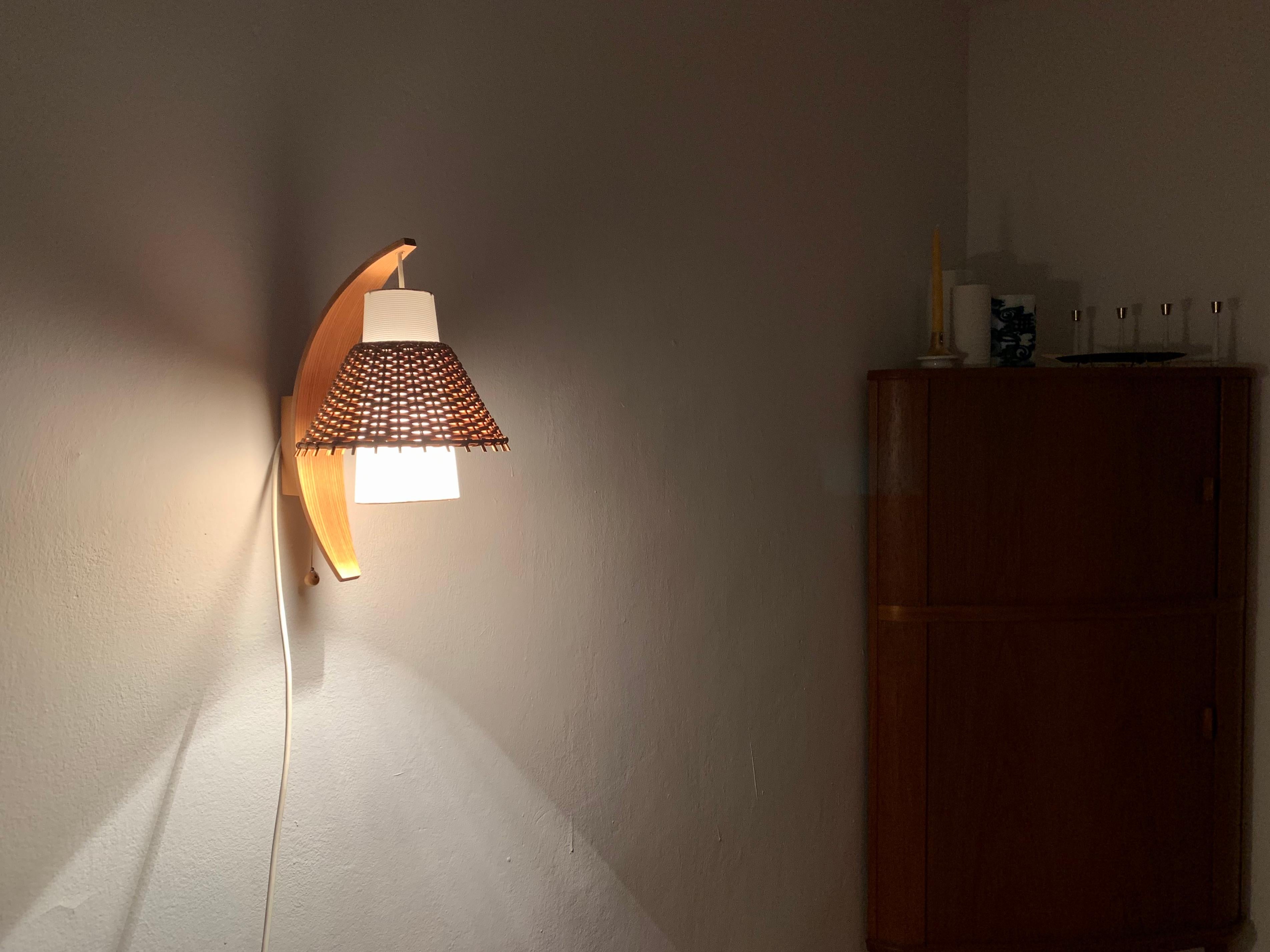 Wicker Wall Lamp For Sale 4