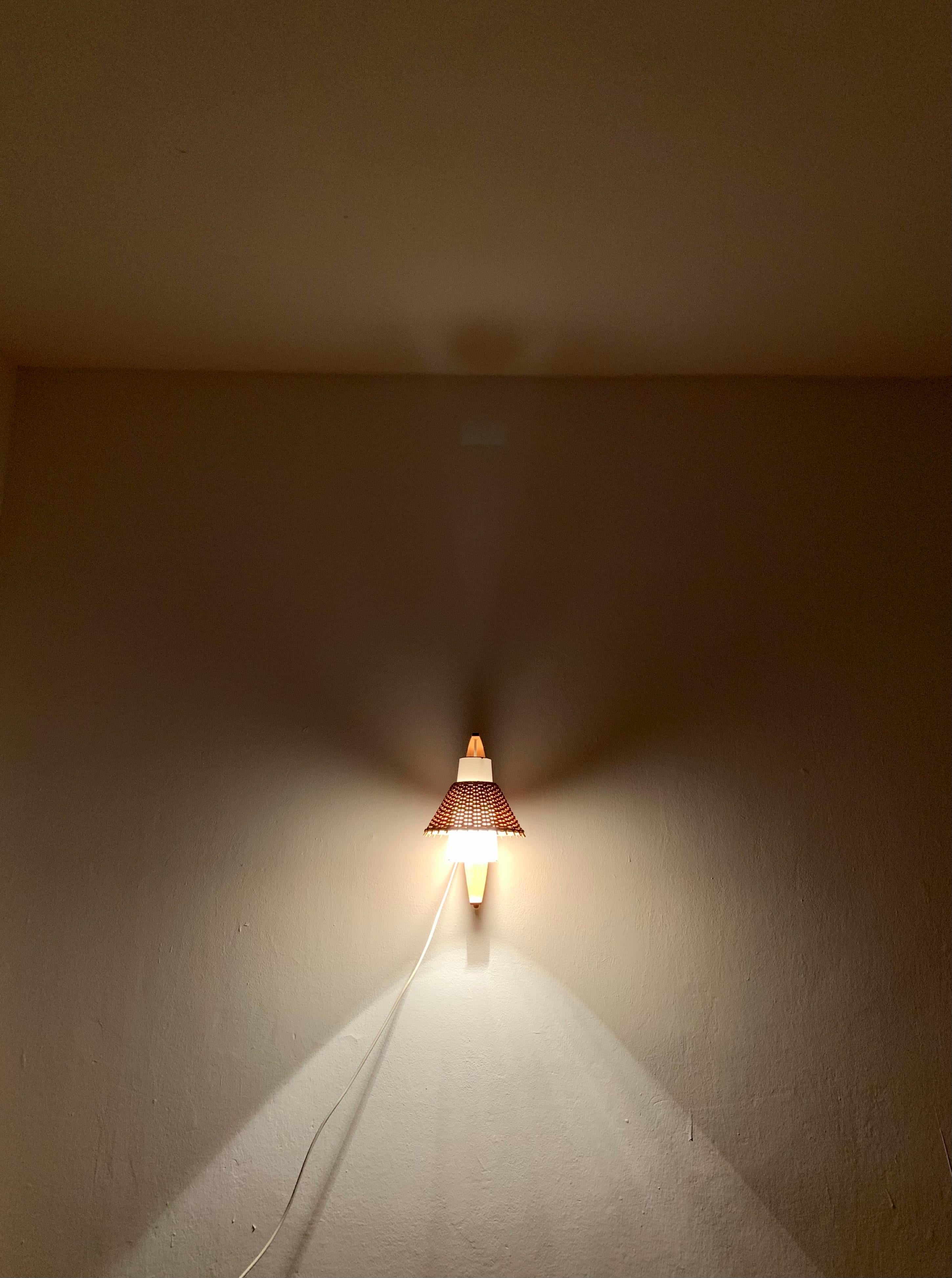 Wicker Wall Lamp For Sale 5