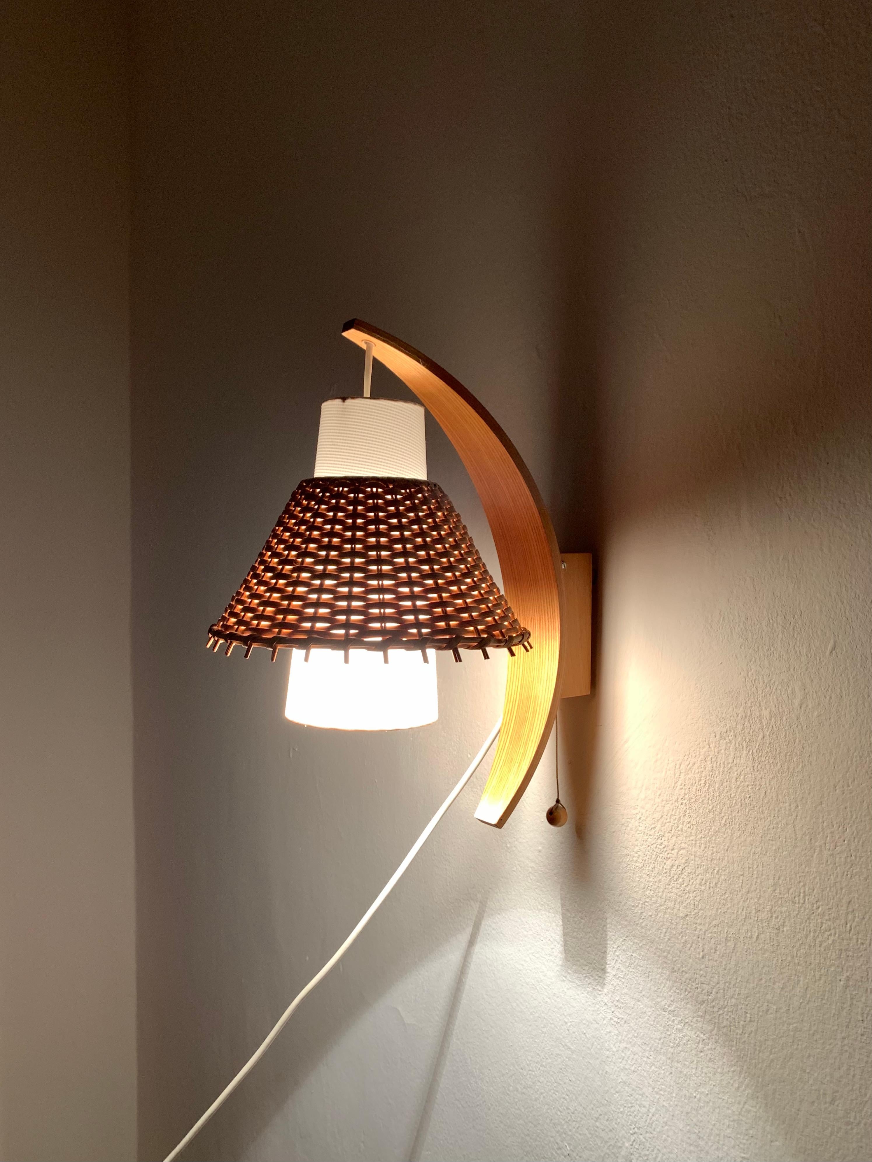 Wicker Wall Lamp For Sale 3
