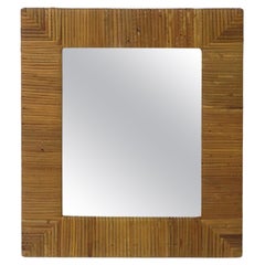 Miroir mural en osier