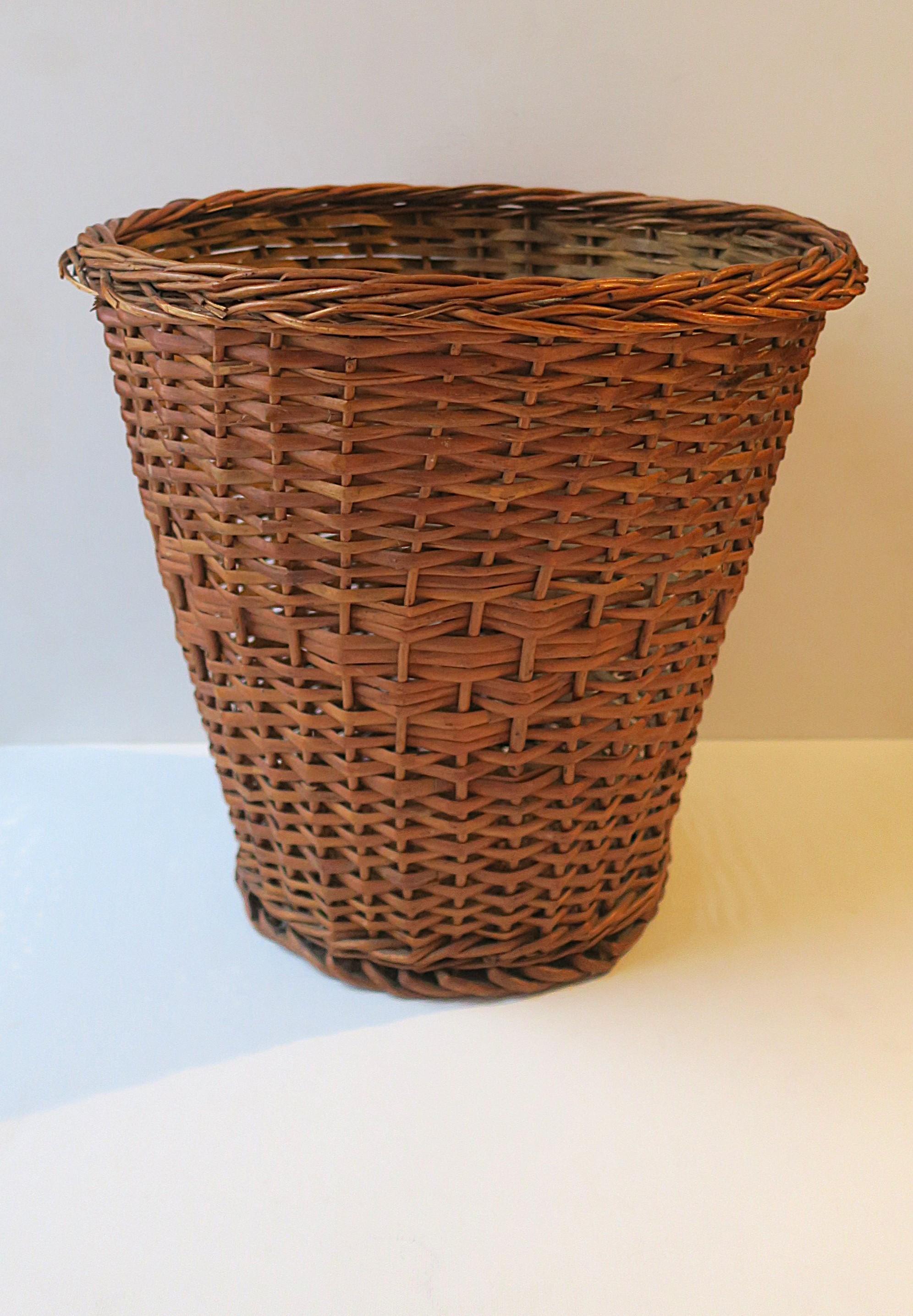 Slovenian Wicker Trash Can Wastebasket For Sale