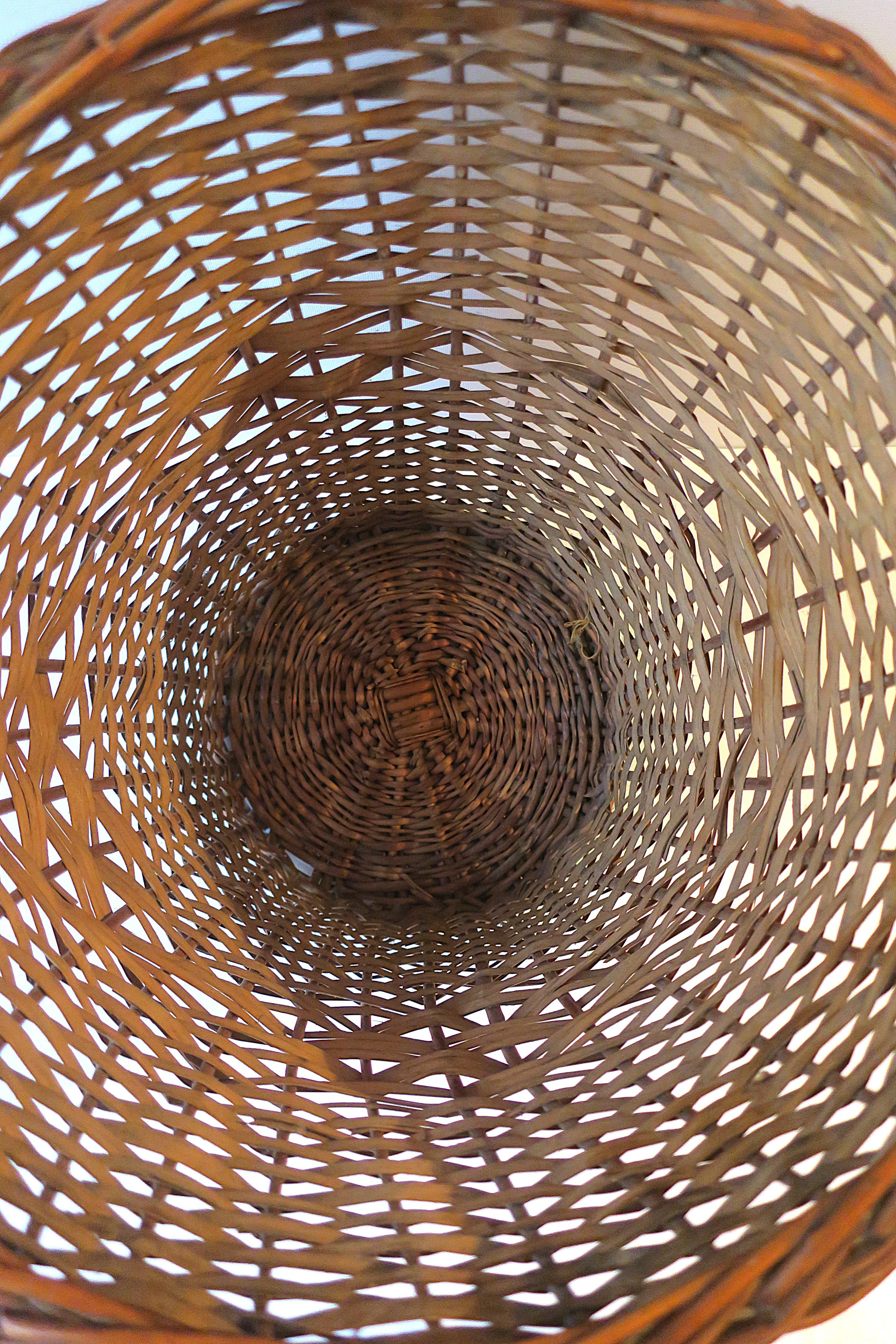 Wicker Trash Can Wastebasket For Sale 3