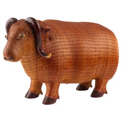 Wicker Water Buffalo Figurine by Shanghai Handicrafts