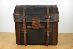 Wicker with Black Canvas Steamer Trunk, Late 19th Century