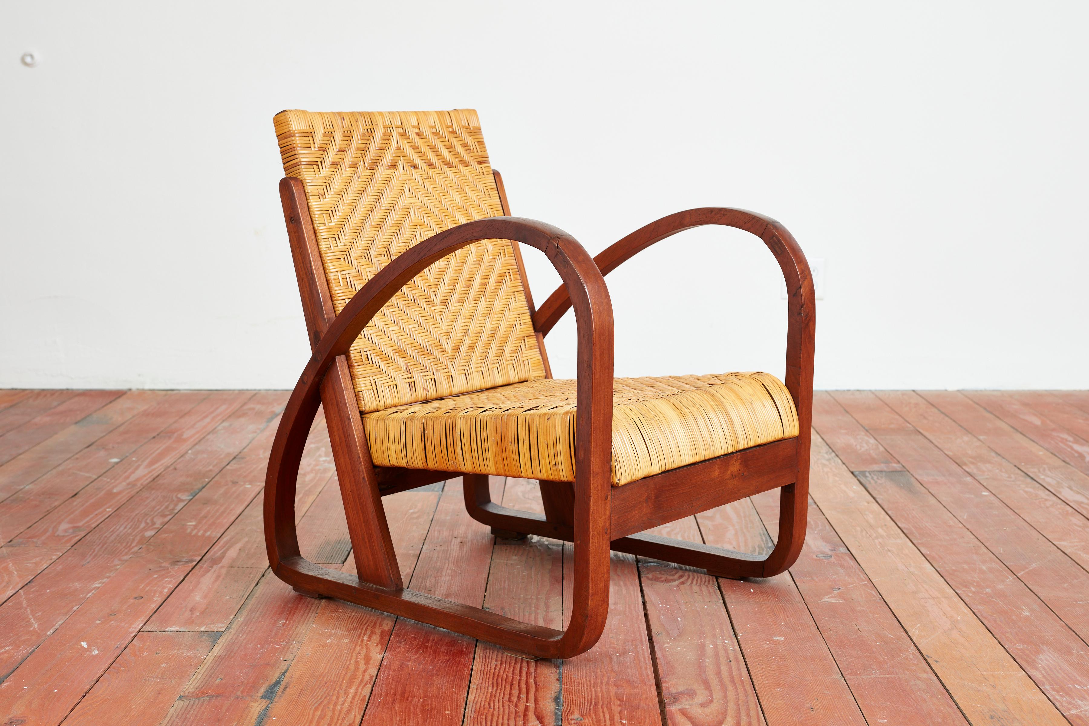 wicker wooden chair