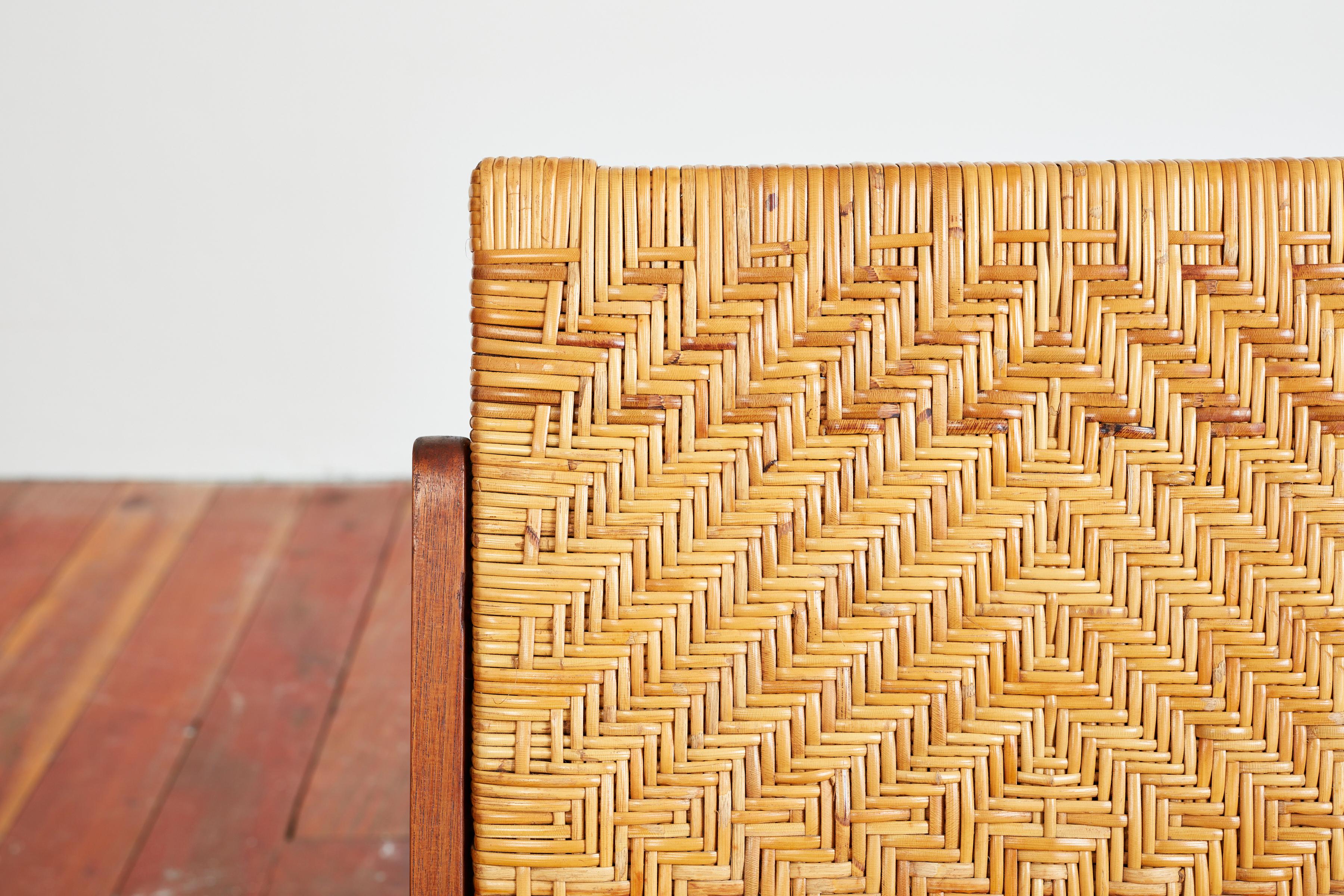 Mid-20th Century Wicker Wood Chairs