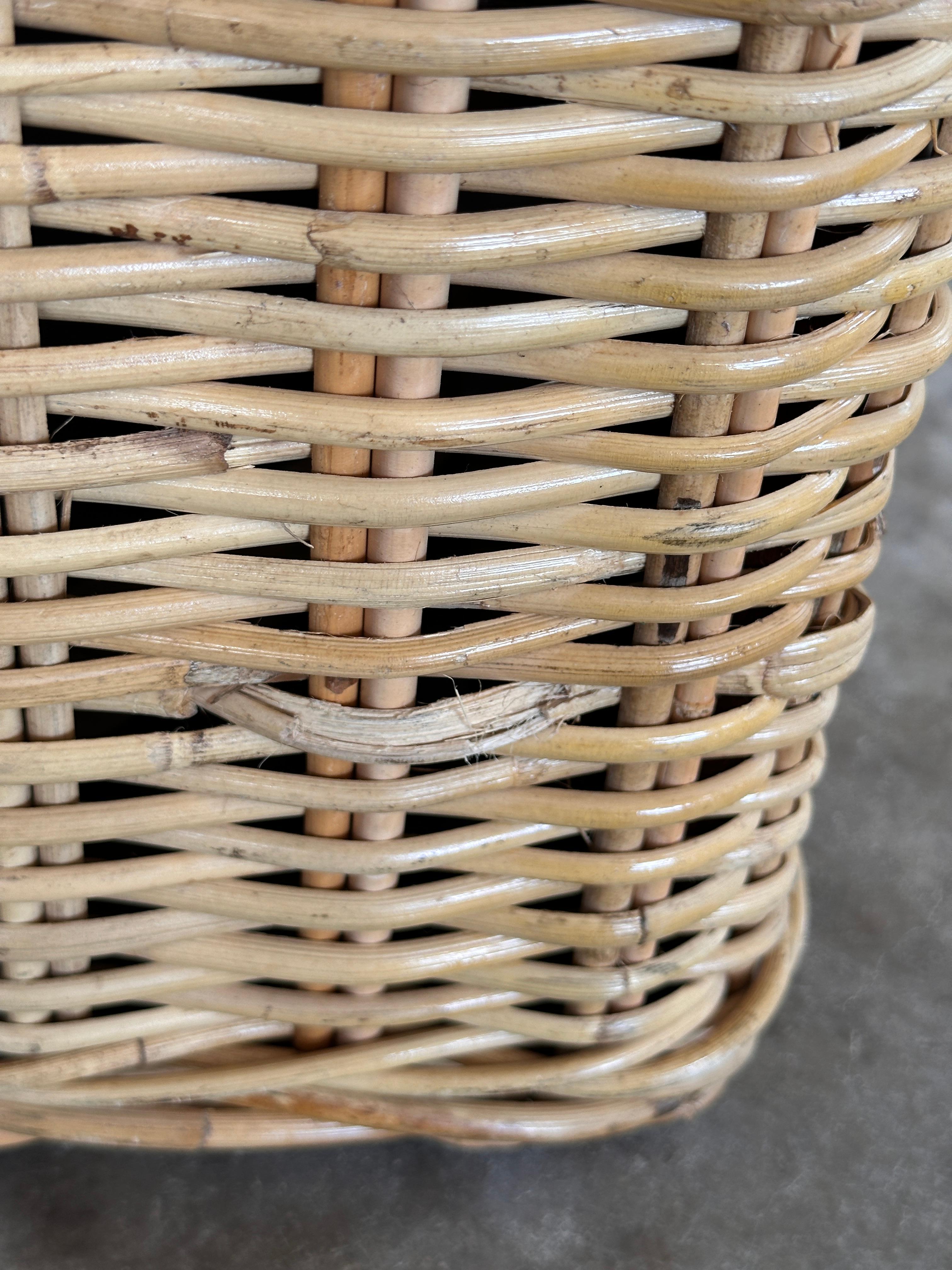 Wicker Works Coastal Organic Modern Rattan Weave Twin Beds- Pair 6