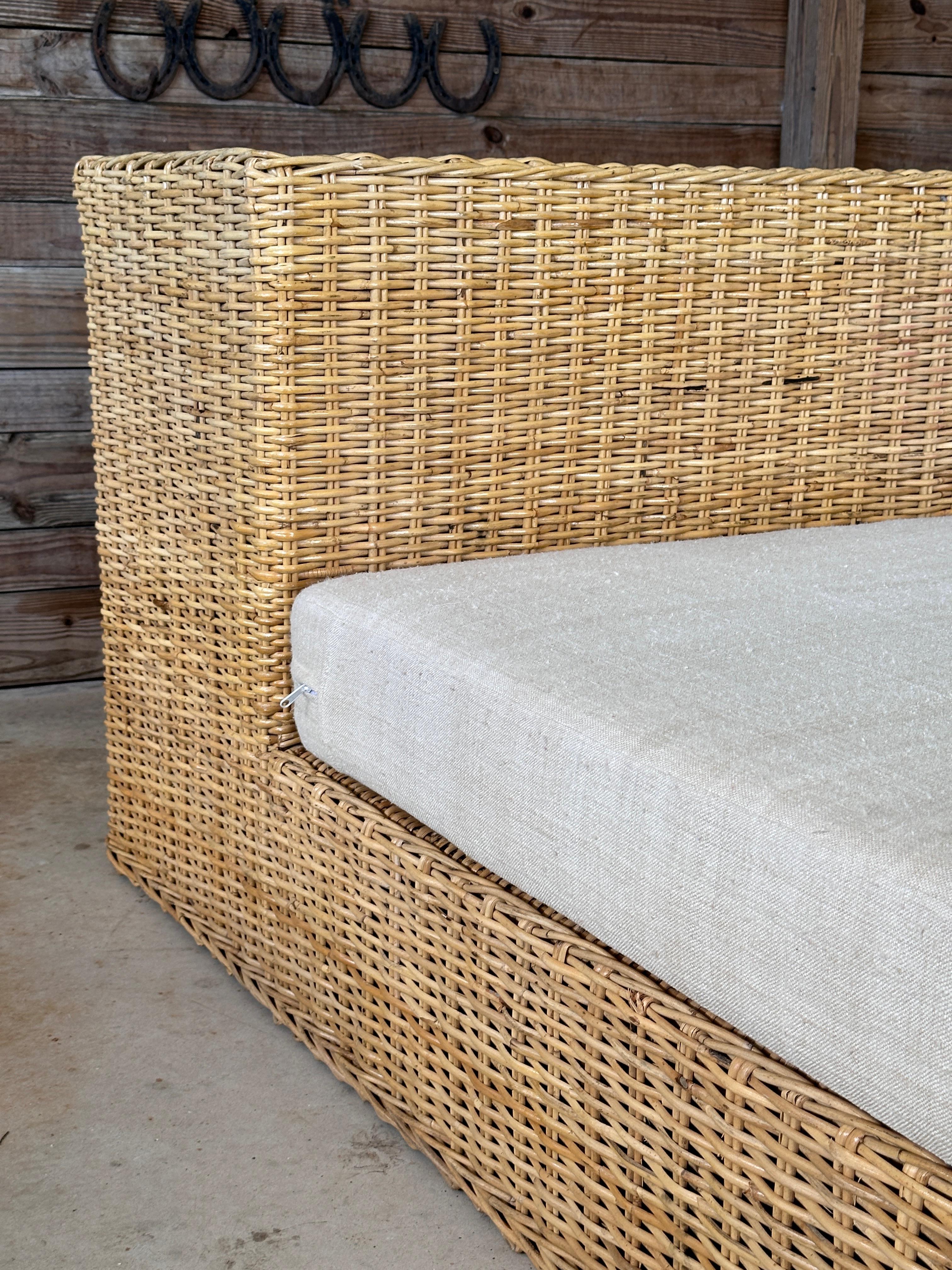 Wicker Works Coastal Organic Modern Rattan Weave Twin Beds- Pair 7