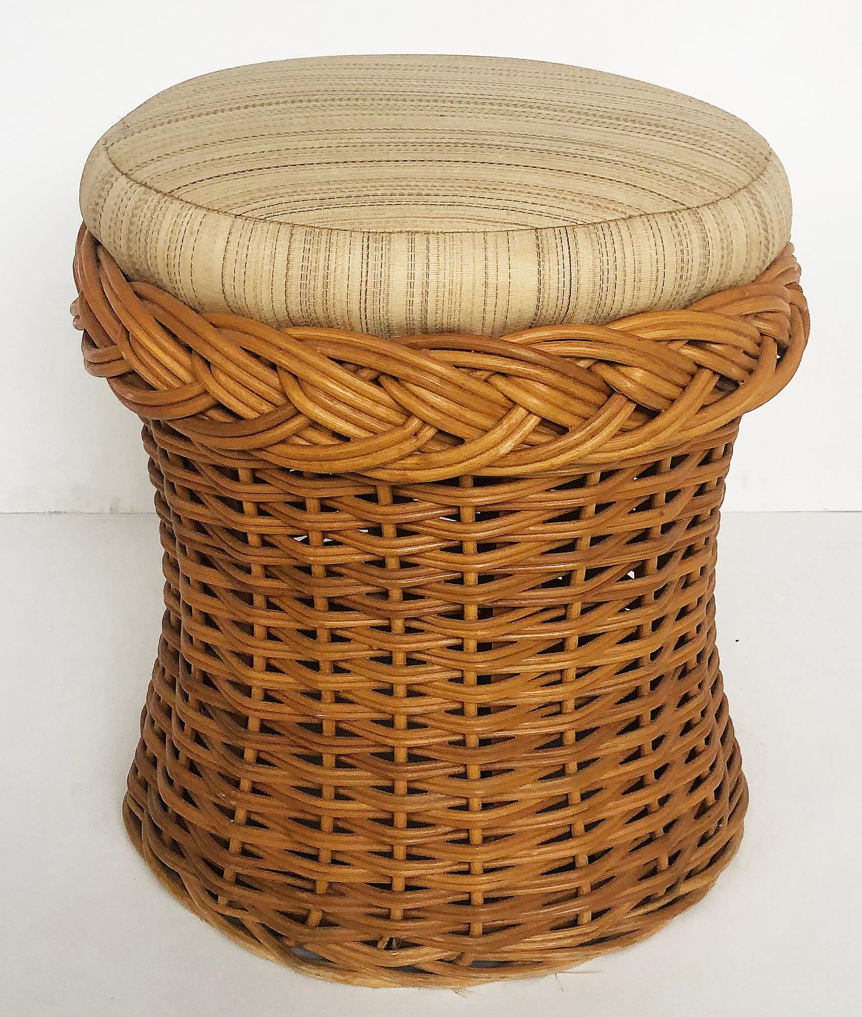 rattan stool with cushion