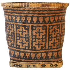 Vintage Wicker Woven Tribal Basket