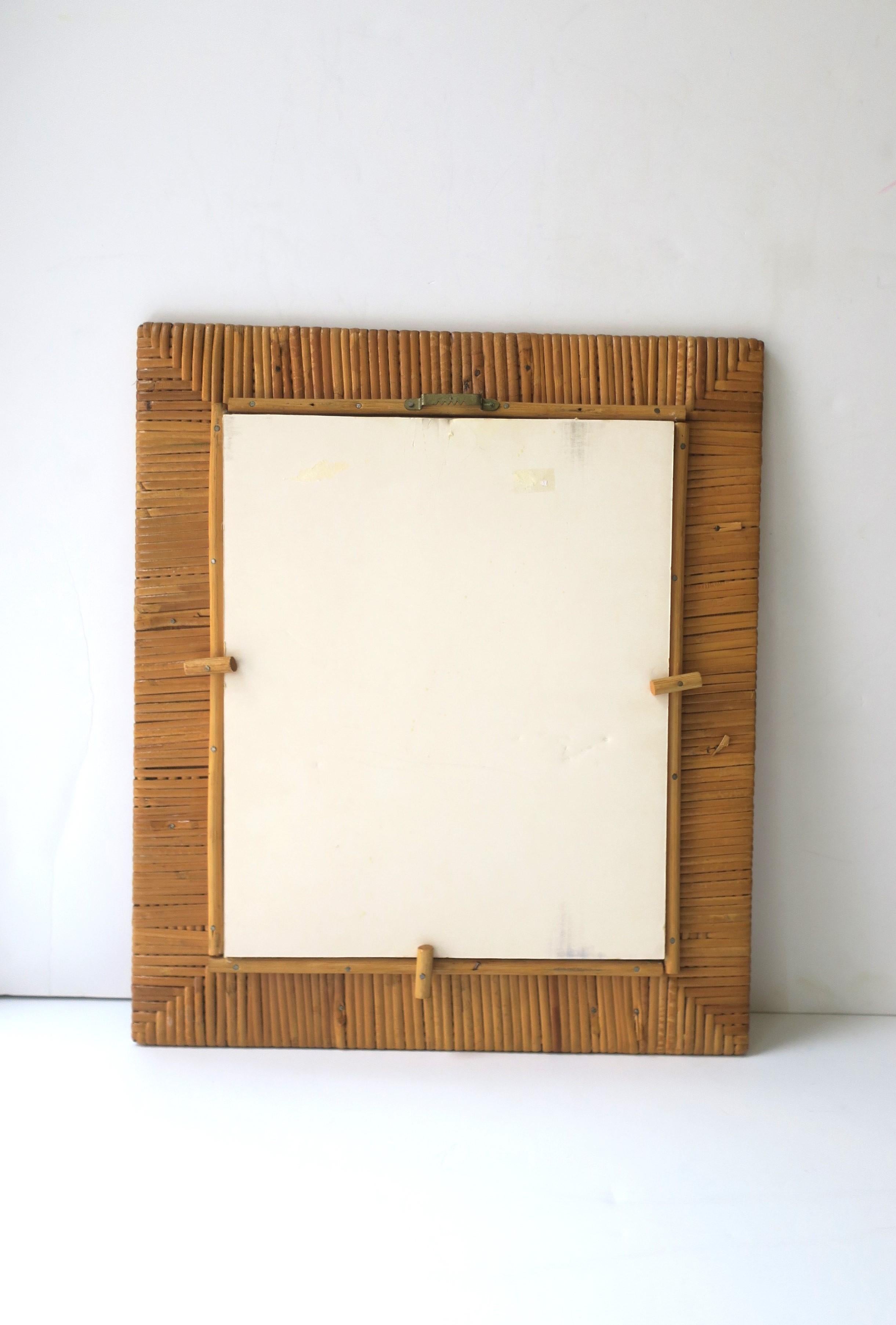 Wicker Wrapped Wall or Vanity Mirror For Sale 4