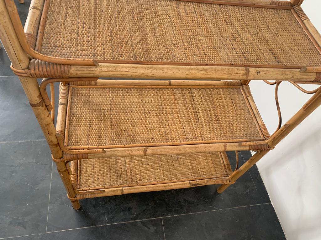 Wicket & Bamboo Bookcases, 1960s, Set of 3 For Sale 8