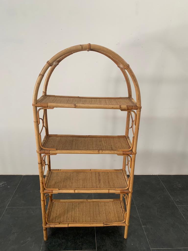 Wicket & Bamboo Bookcases, 1960s, Set of 3 For Sale 2
