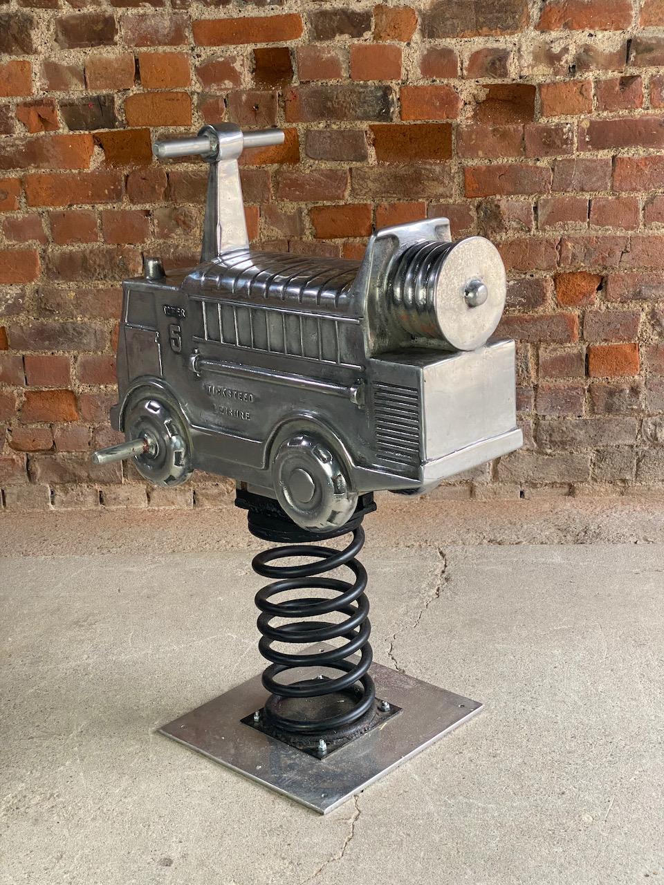 Industrial Wicksteed Fire Engine Child’s Fairground Rocker, Circa 1950