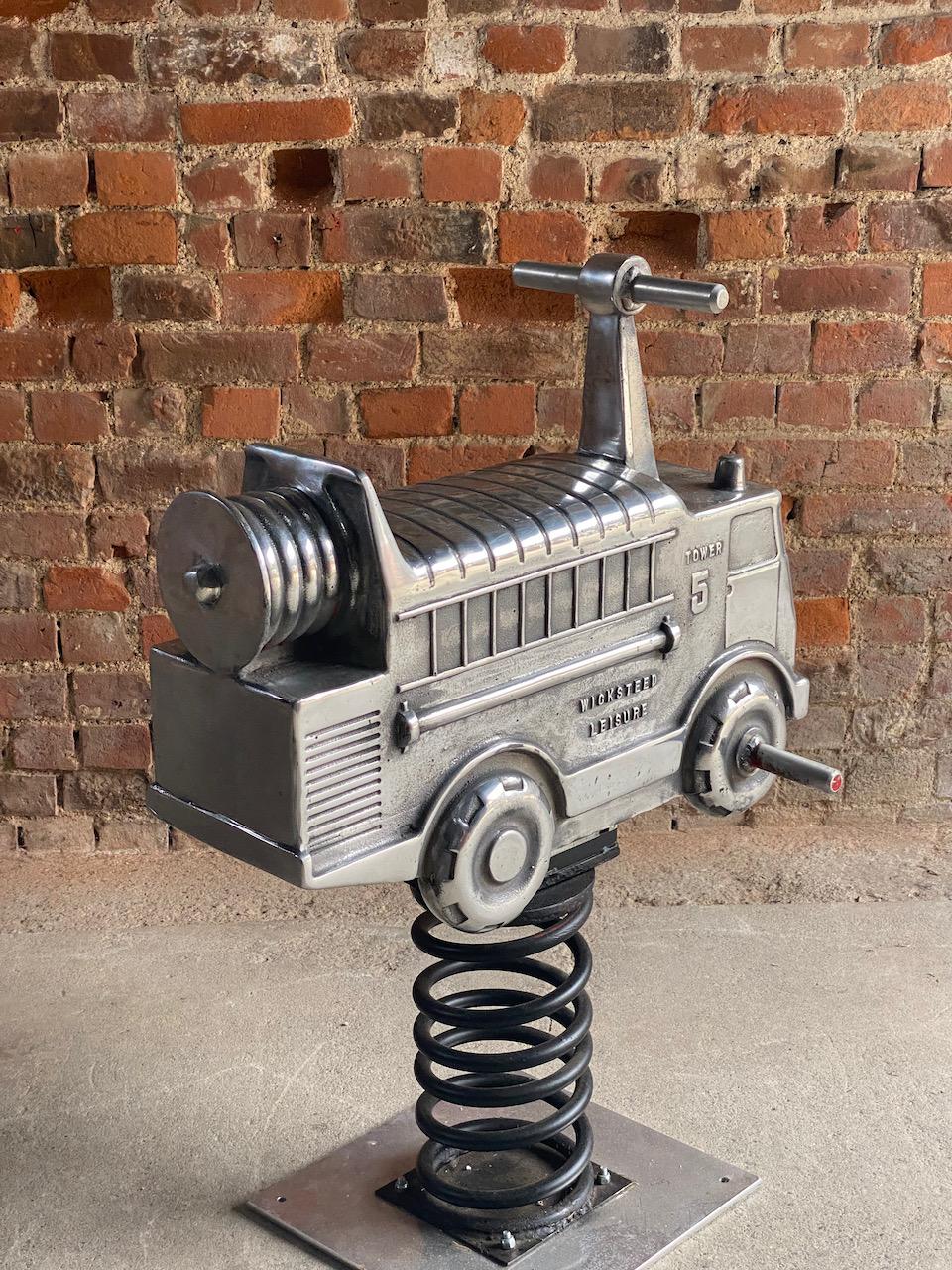 Aluminum Wicksteed Fire Engine Child’s Fairground Rocker, Circa 1950