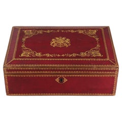 Wickwar London Victorian Red Leather 
Gilt Investiture Box British Politicians