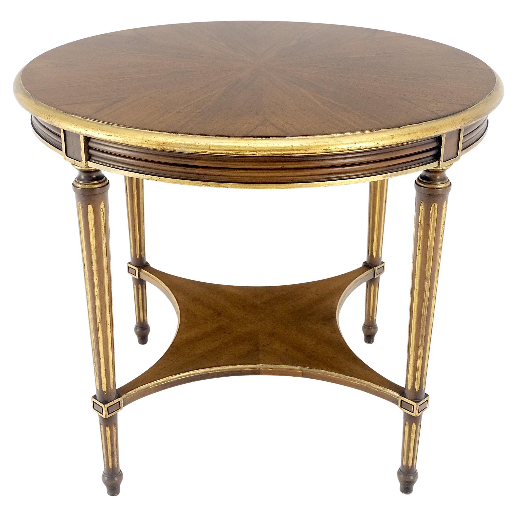 Widdicomb 26" Runde Gold vergoldet Seite Ende Lampe Tisch Stand Buch abgestimmt Furnier MINT