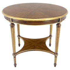 Widdicomb 26" Runde Gold vergoldet Seite Ende Lampe Tisch Stand Buch abgestimmt Furnier MINT