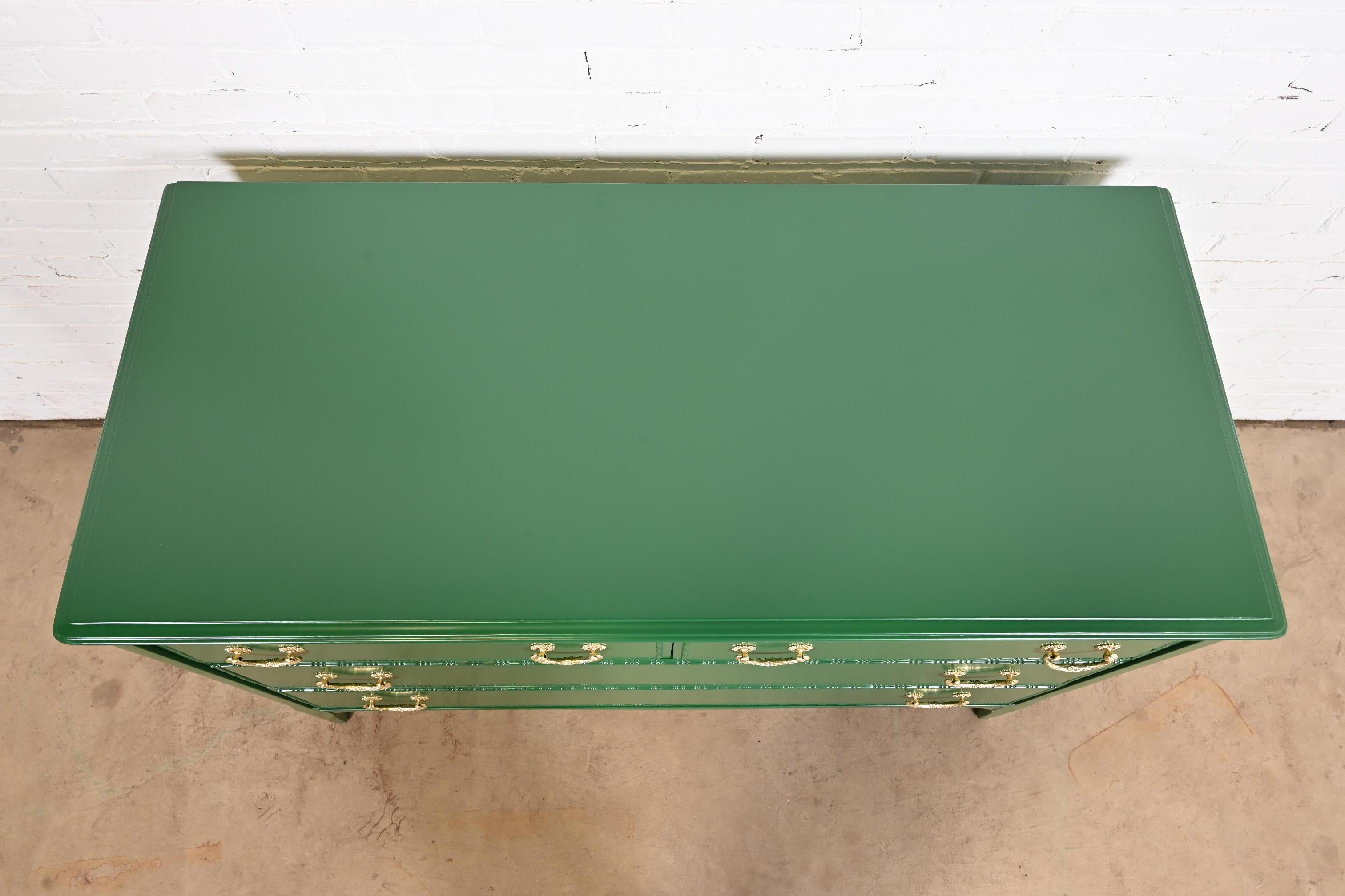 Widdicomb Antique French Regency Louis XVI Green Lacquered Dresser Chest For Sale 4