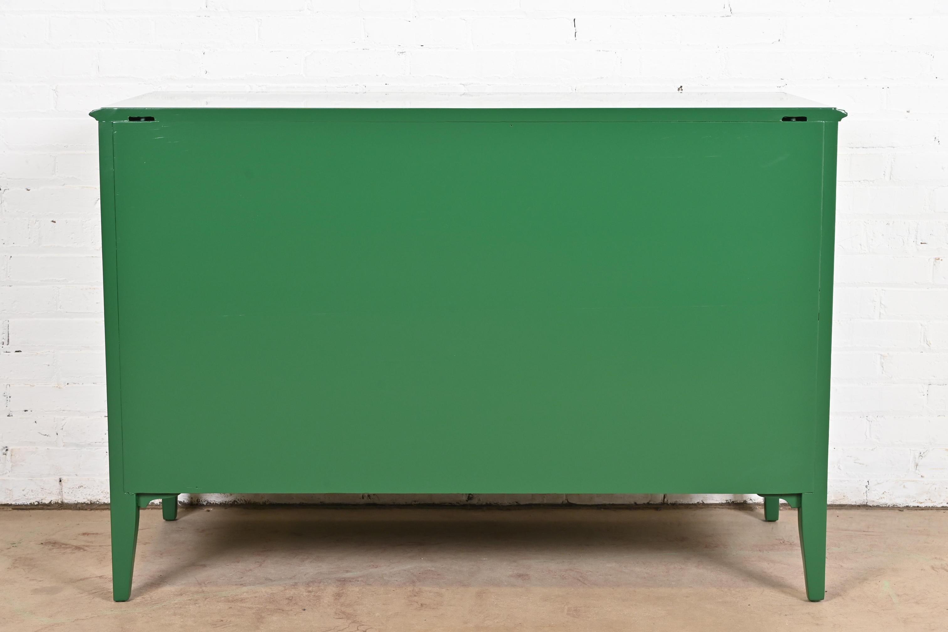 Widdicomb Antique French Regency Louis XVI Green Lacquered Dresser Chest For Sale 6