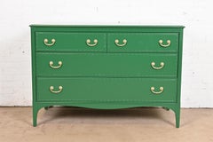 Widdicomb Antique French Regency Louis XVI Green Lacquered Dresser Chest