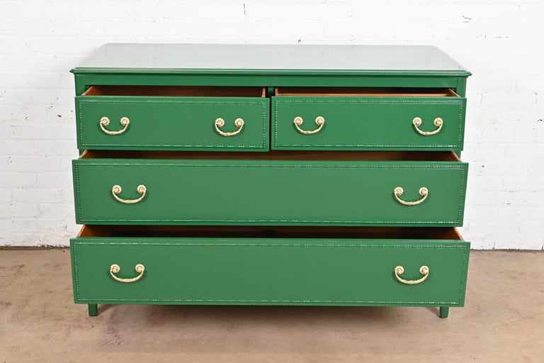 Widdicomb Antique French Regency Louis XVI Green Lacquered Dresser Chest  For Sale at 1stDibs