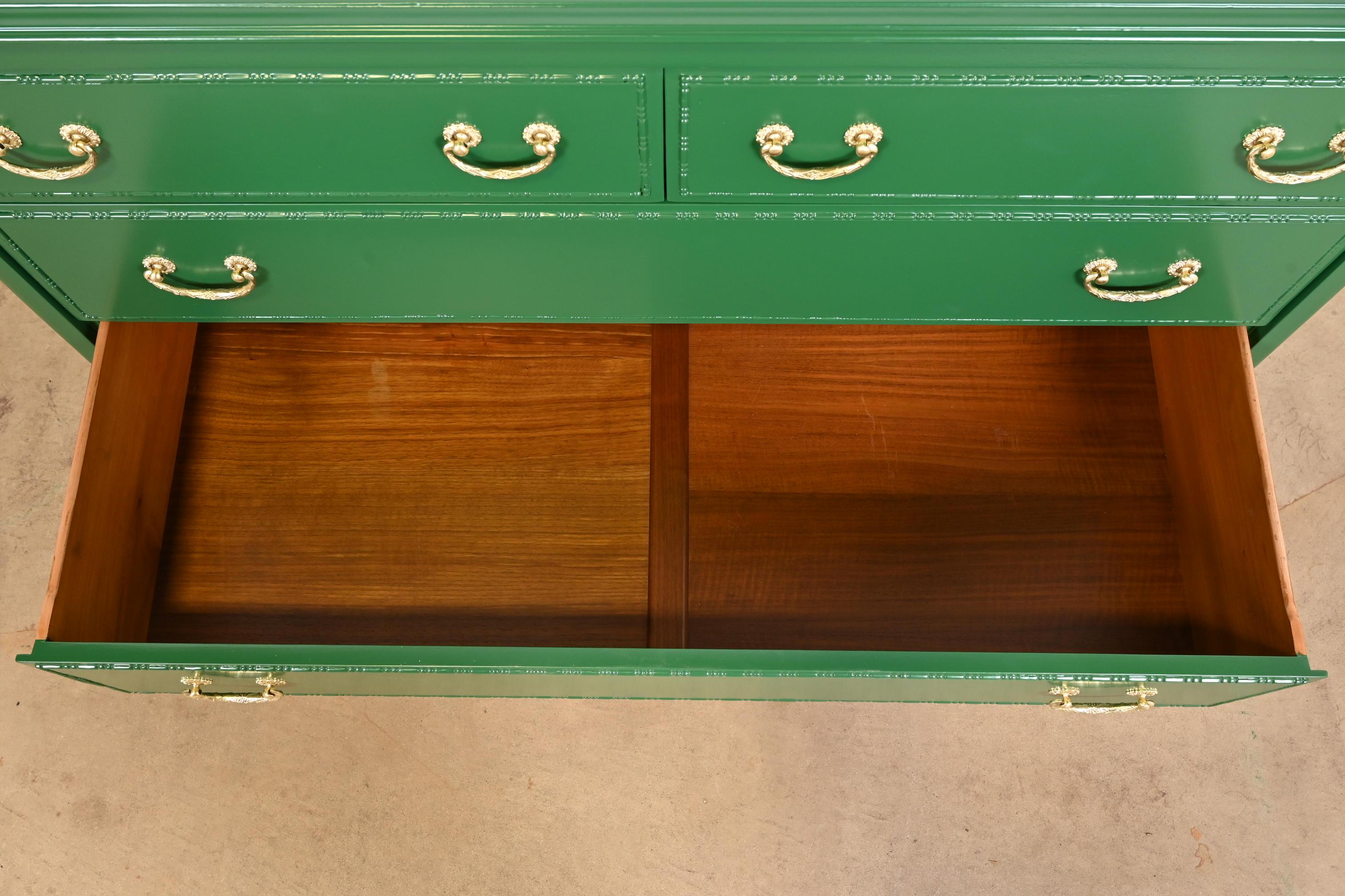 Widdicomb Antique French Regency Louis XVI Green Lacquered Dresser Chest For Sale 1