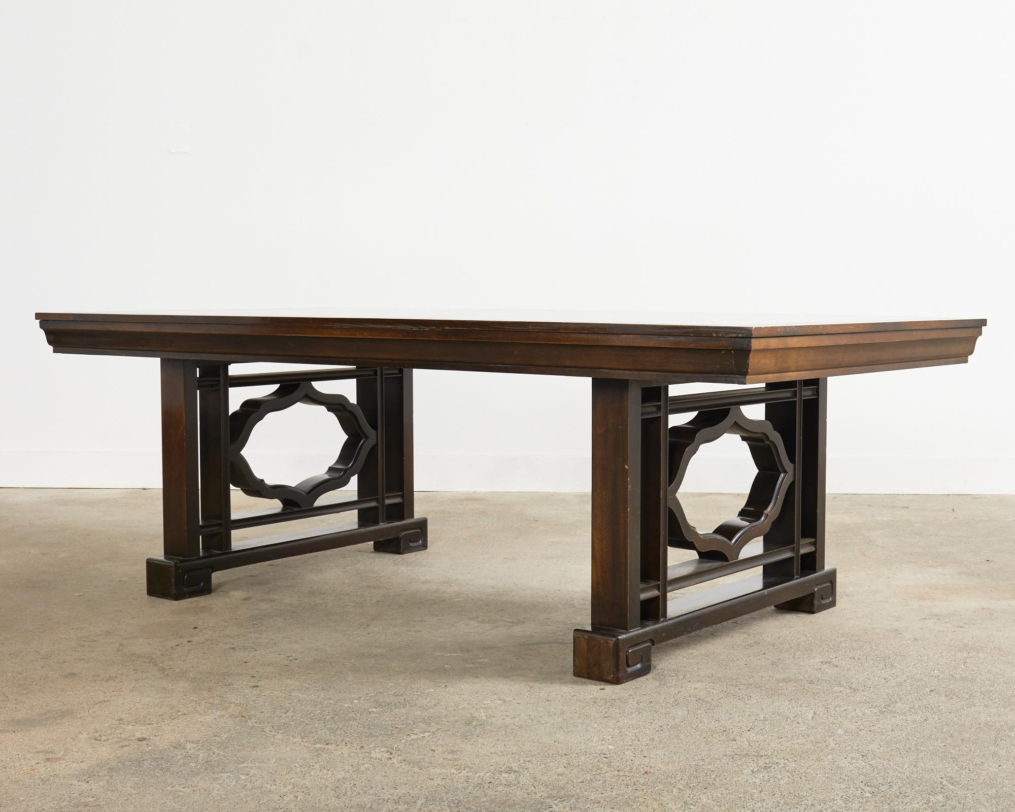 Mid-Century Modern Widdicomb Asian Inspired Midcentury Mahogany Extended Dining Table