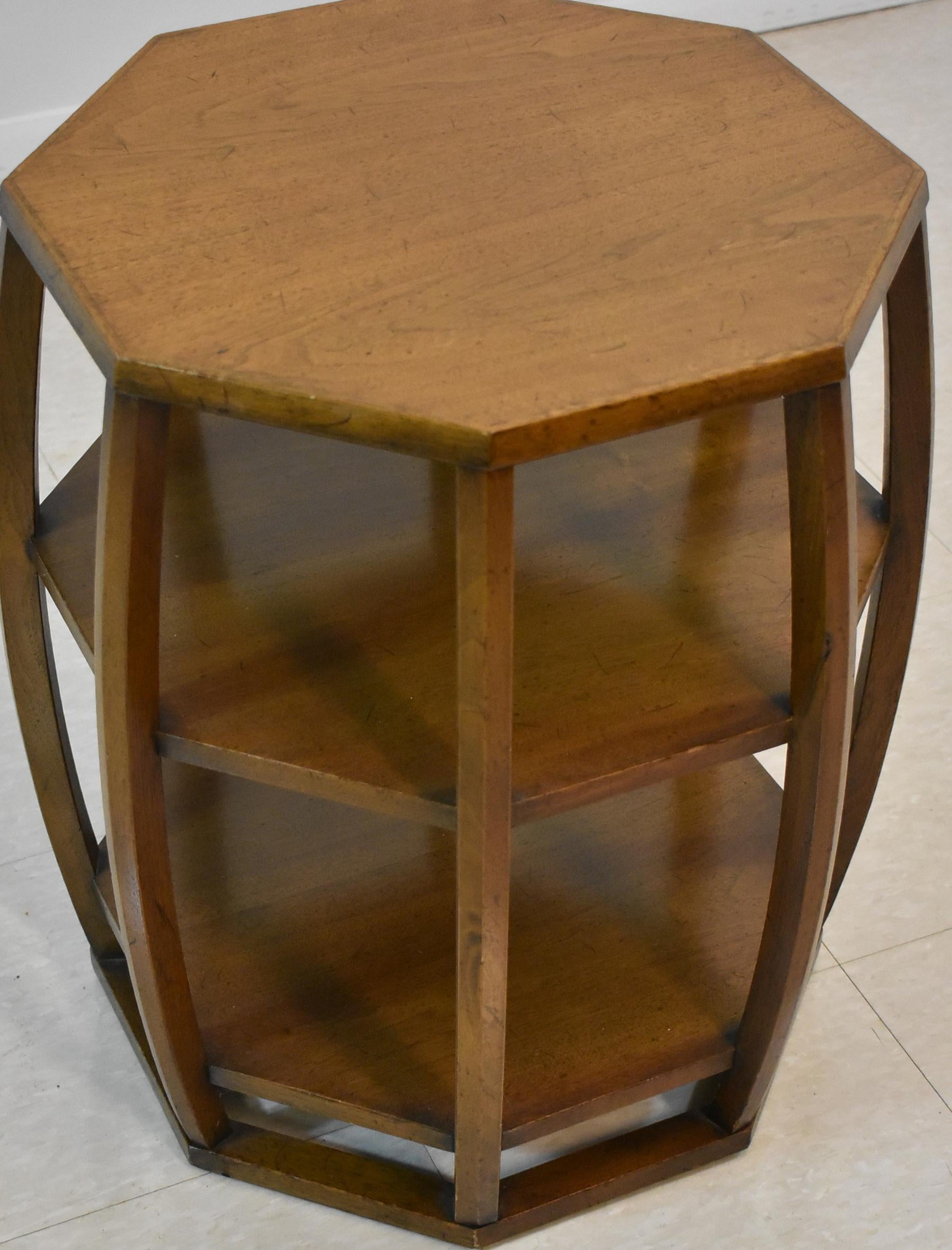 20th Century Widdicomb Asian Style Octagon Occasional Side Table For Sale