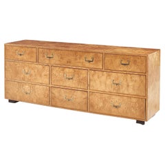 Widdicomb Burlwood Campaign Dresser, 1960