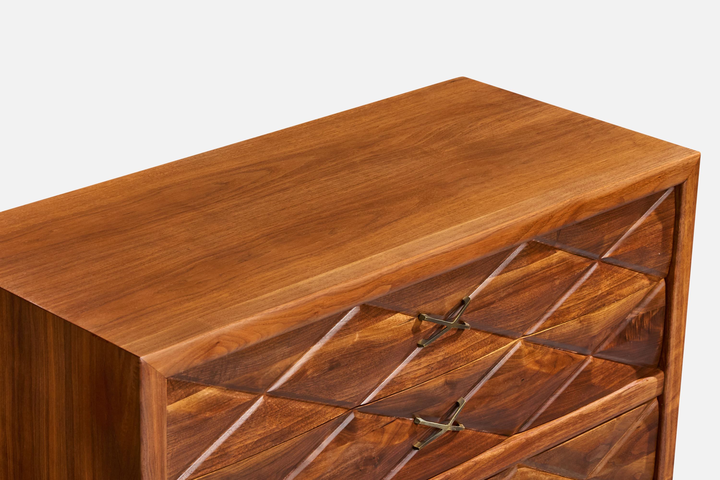 Widdicomb, Cassettiera, Oak, Ottone, USA, anni '50 In condizioni buone in vendita a High Point, NC