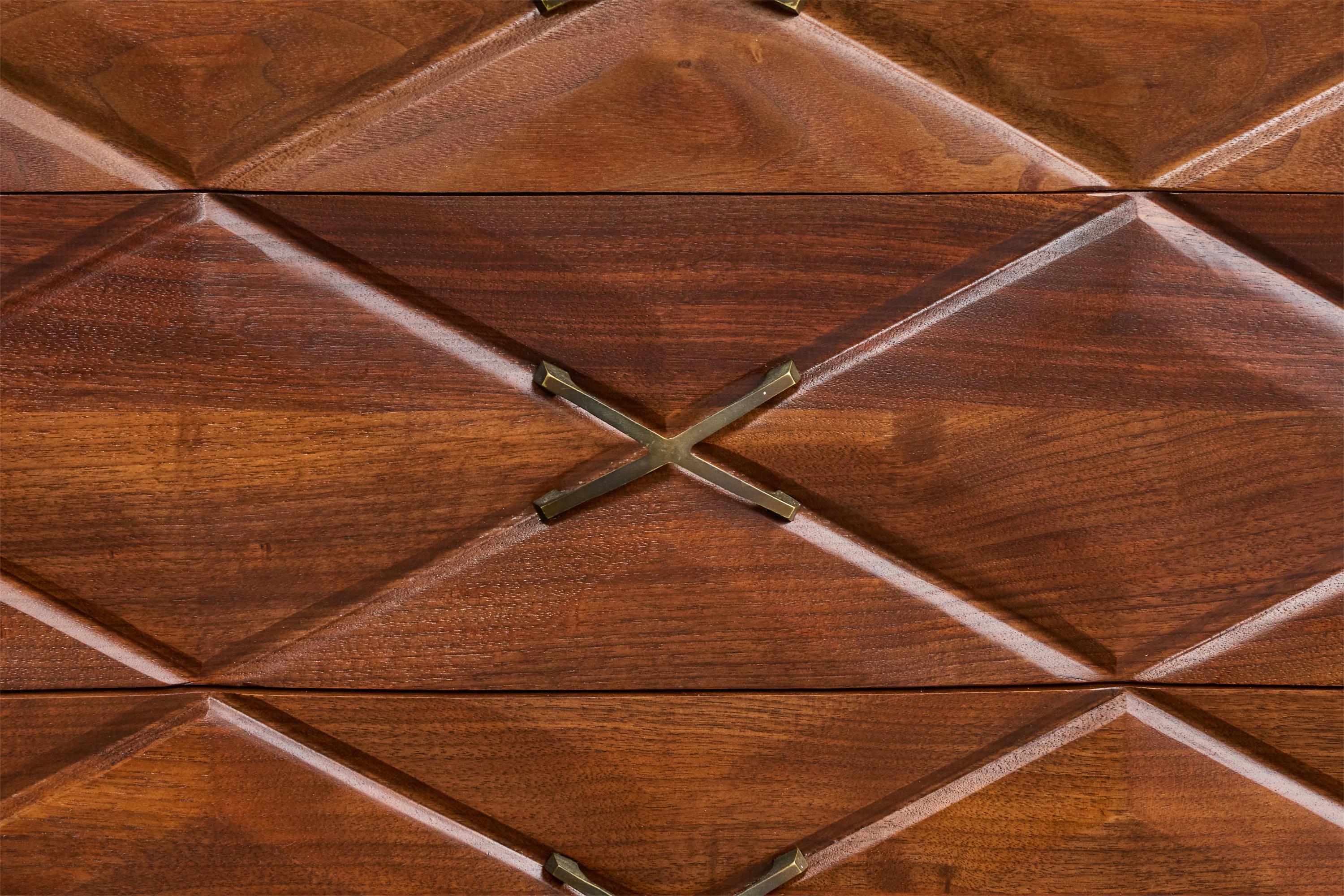 Metà XX secolo Widdicomb, Cassettiera, Oak, Ottone, USA, anni '50 in vendita