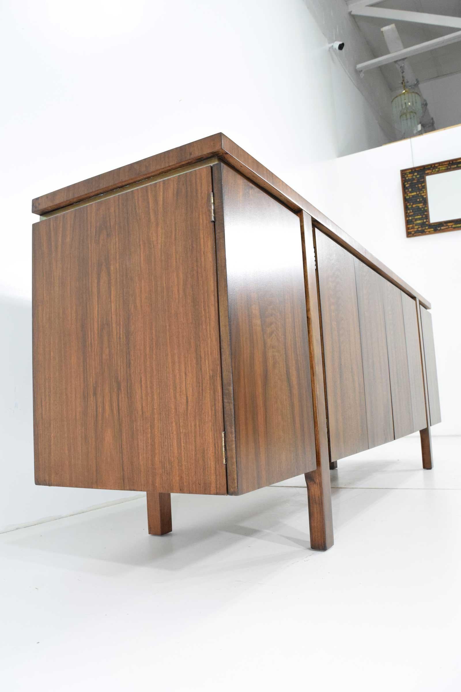 Widdicomb Credenza or Sideboard in Walnut with Parquet Patterned Top 3