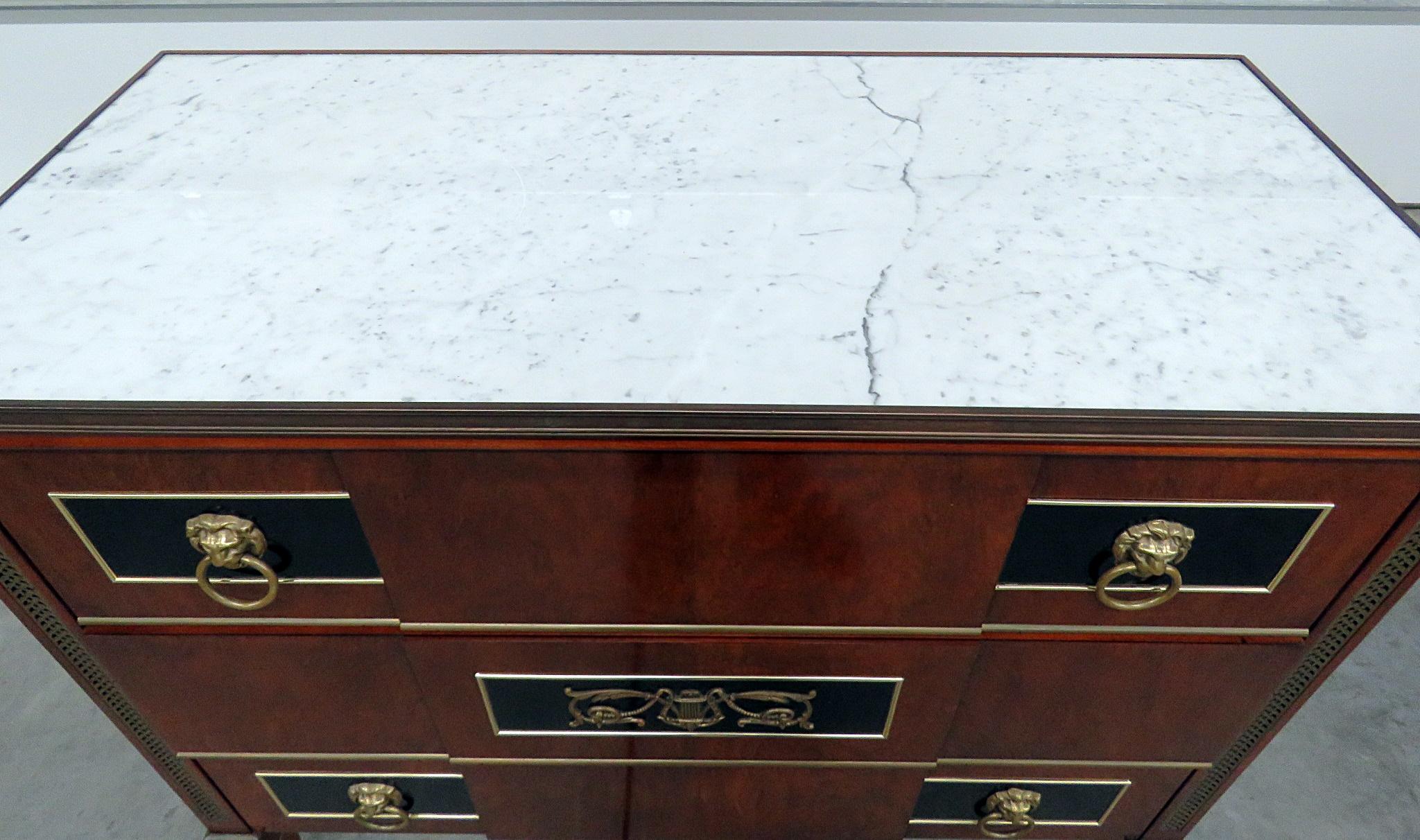 Bronze Widdicomb Directoire Style Marble Top Commode