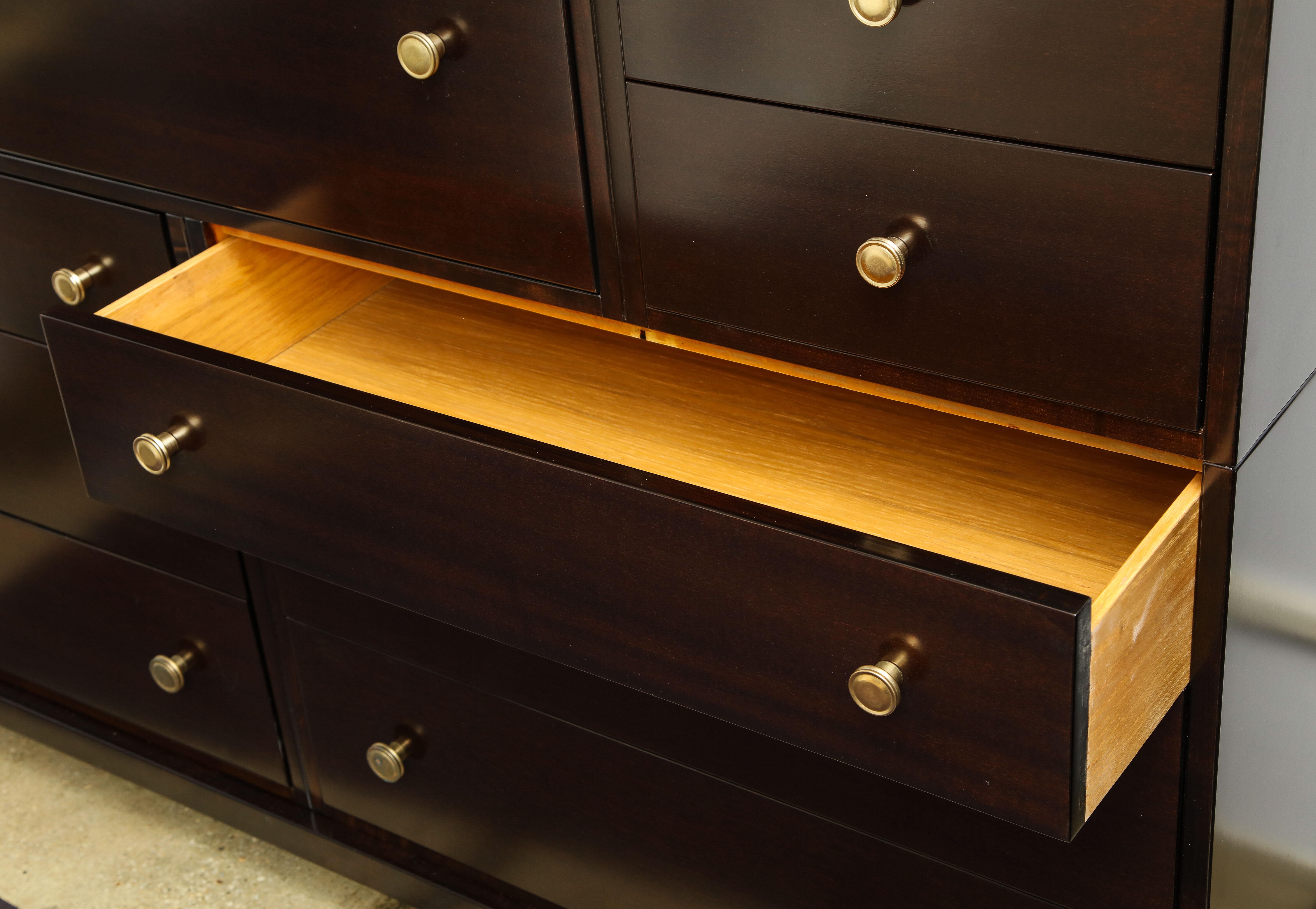 Brass Widdicomb, Mid-Century Double Chest of Drawers For Sale