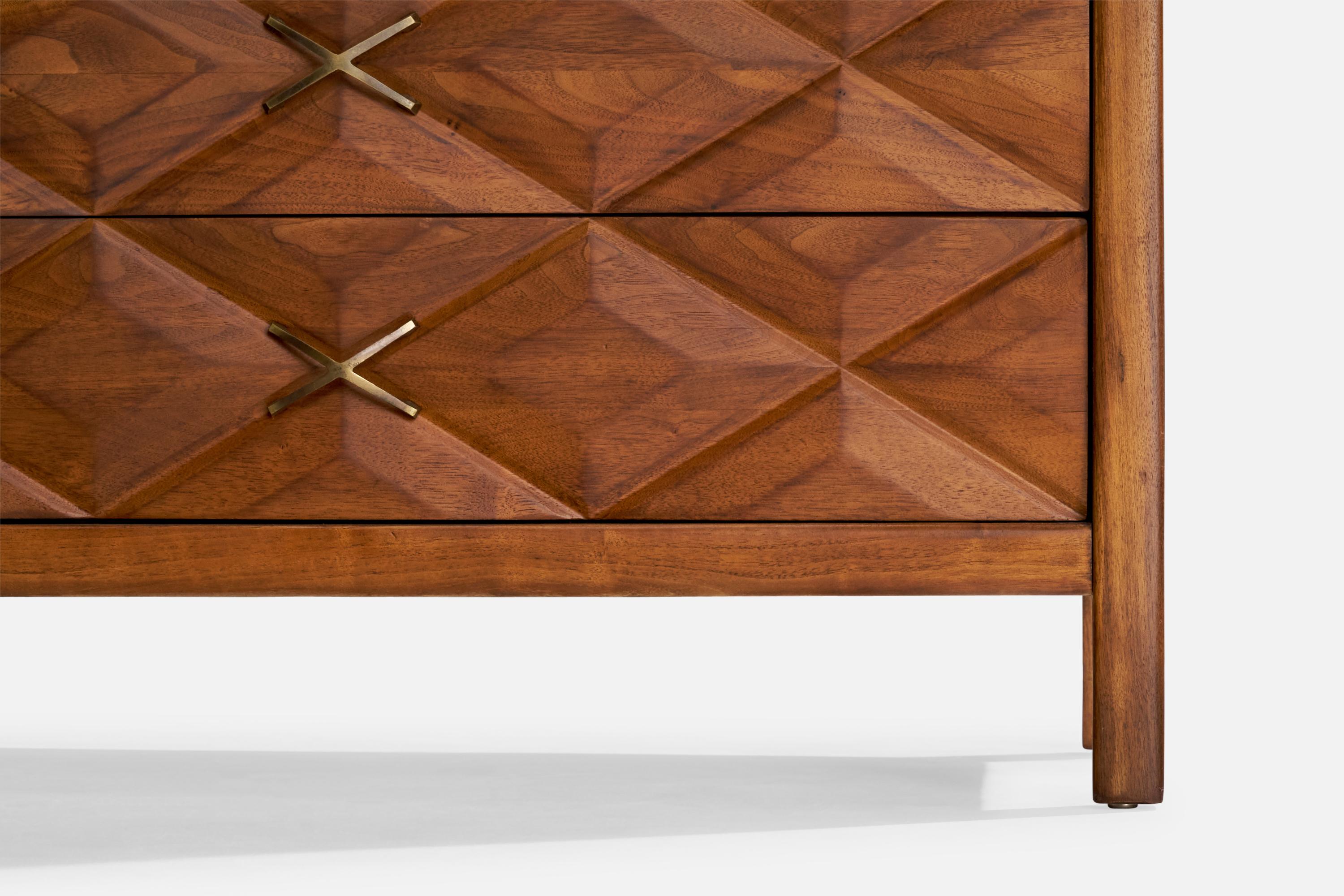 Mid-20th Century Widdicomb, Dresser, Oak, Brass, USA, 1950s For Sale
