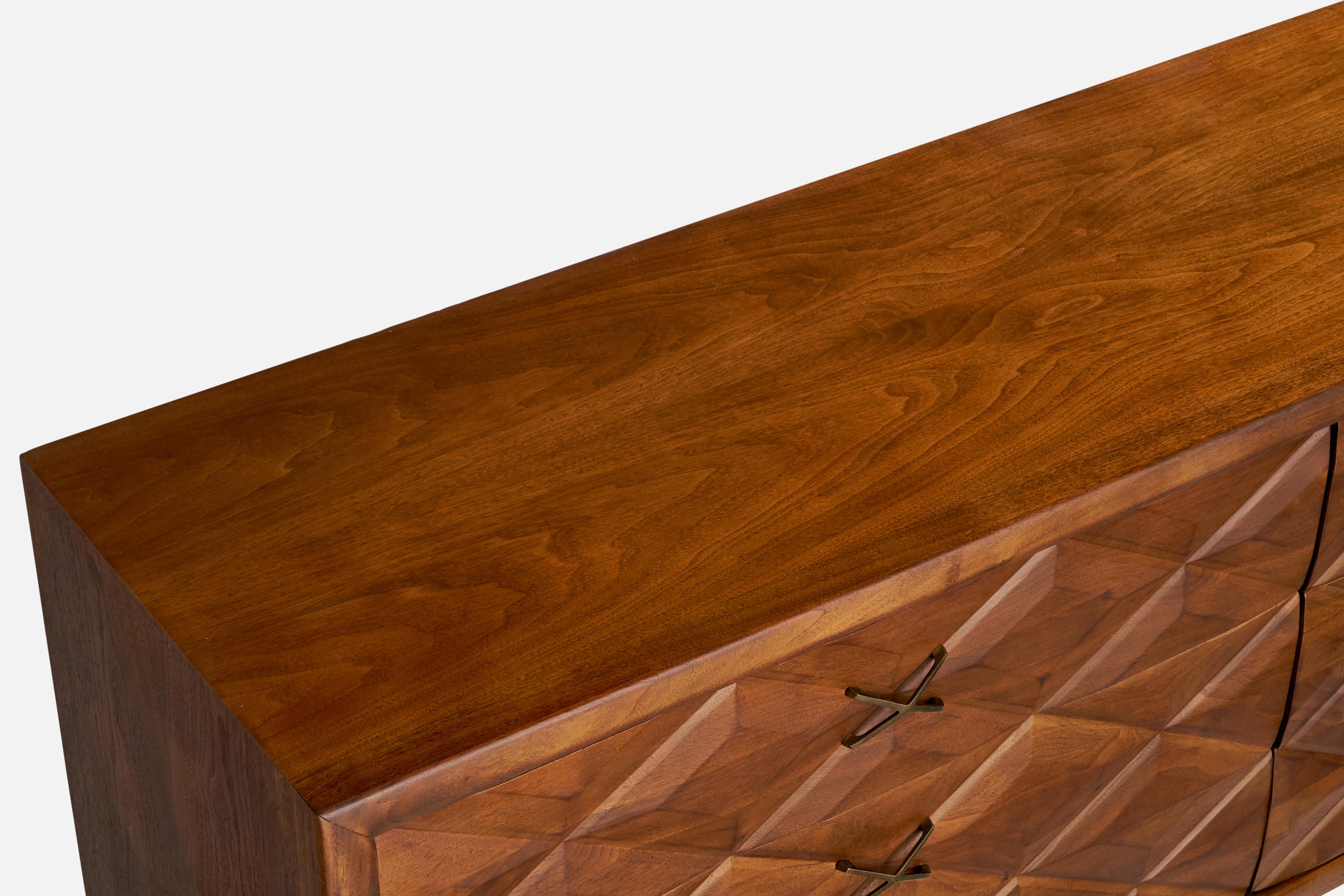 Widdicomb, Dresser, Oak, Brass, USA, 1950s For Sale 2