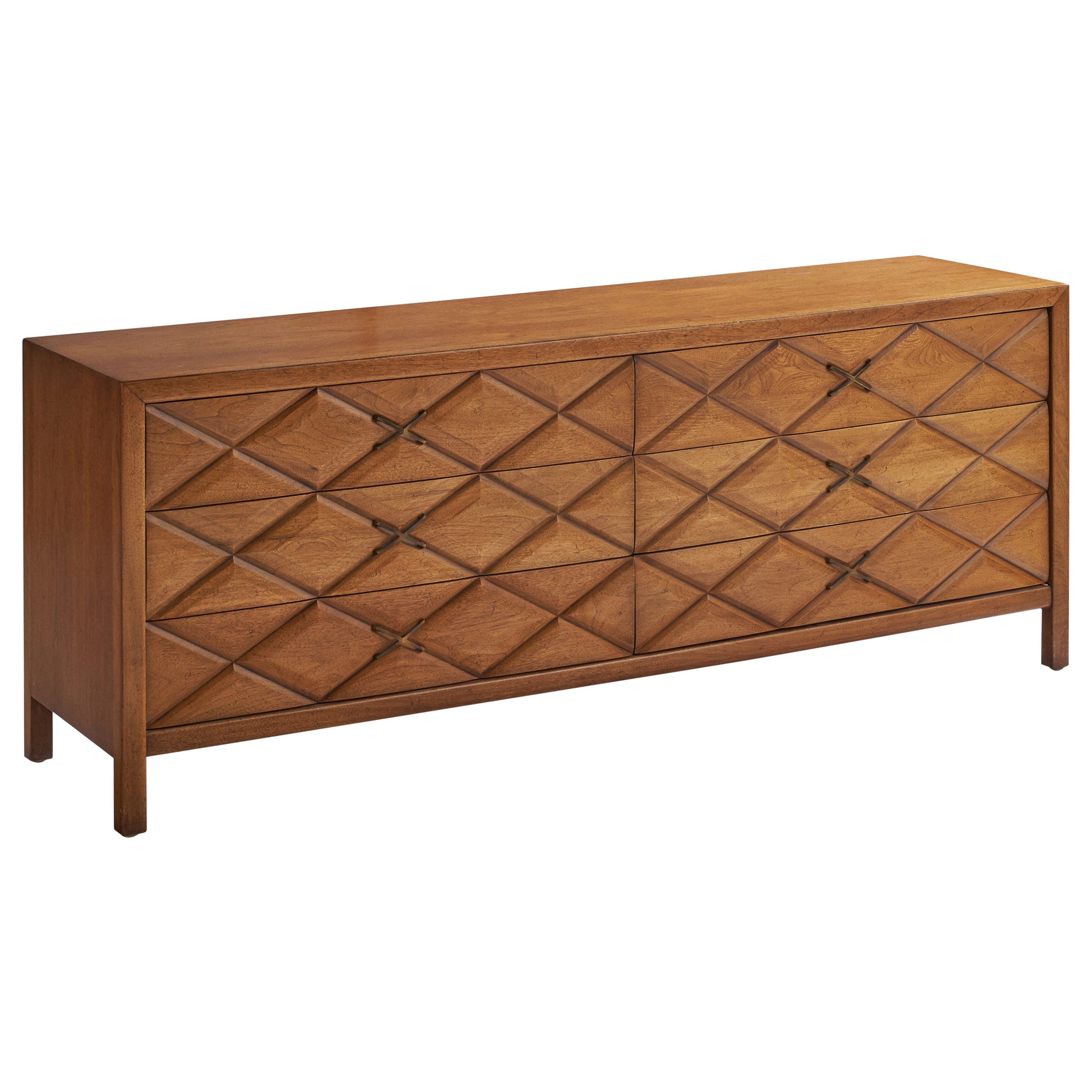 Widdicomb, Dresser, Walnut, Brass, USA, 1950s