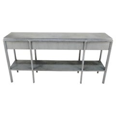 Widdicomb Faux Finish 3 Drawer Long Sofa Console Table Credenza W/ Shelf Mint!