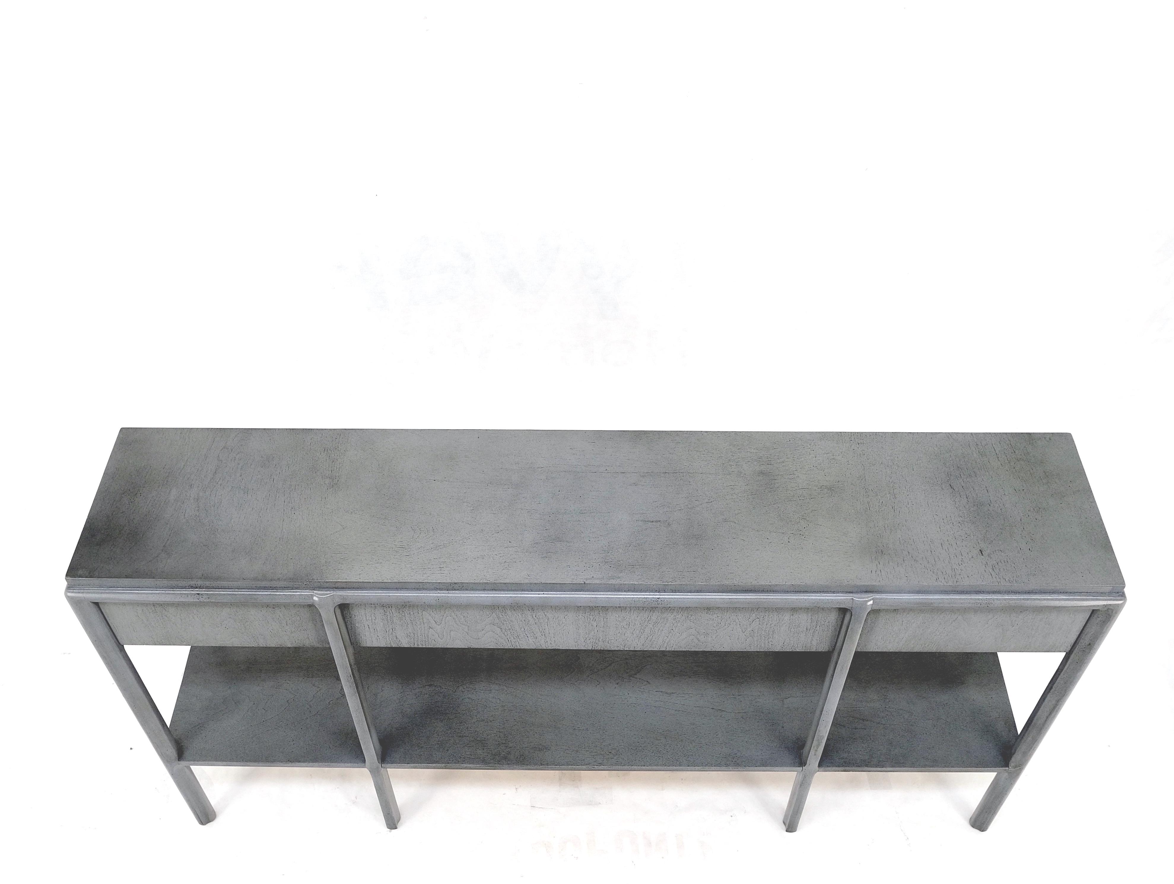Painted Widdicomb Faux Finish 3 Drawer Long Sofa Console Table Credenza W/ Shelf Mint! For Sale